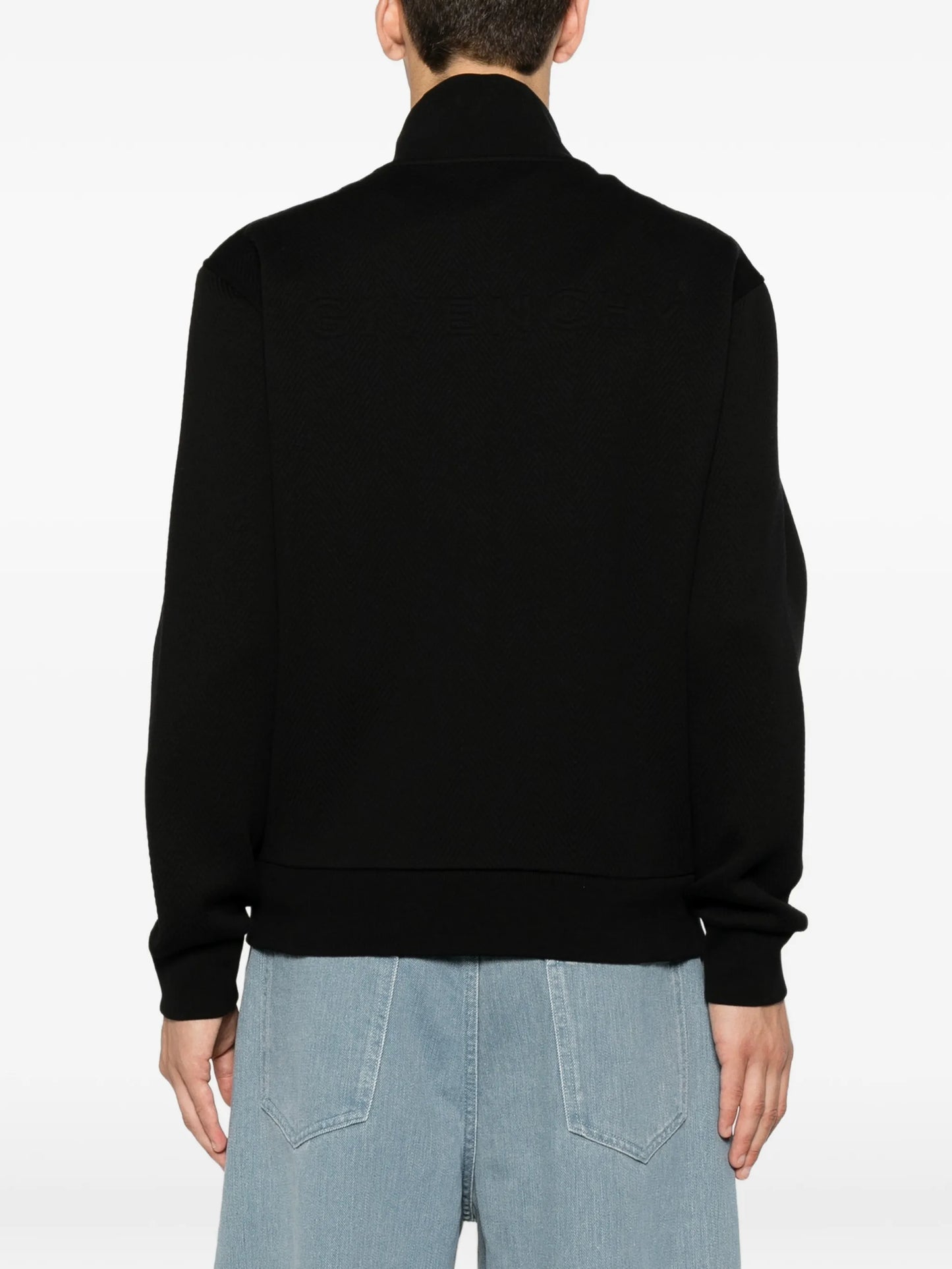 herringbone zip-up sweatshirt