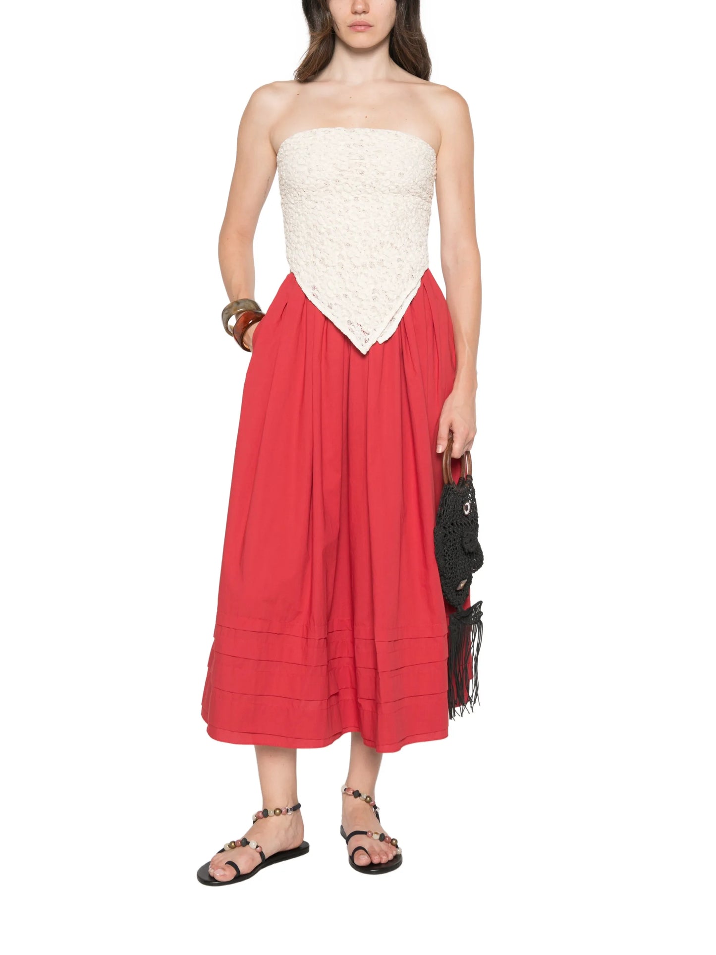 Cales pleated mid skirt