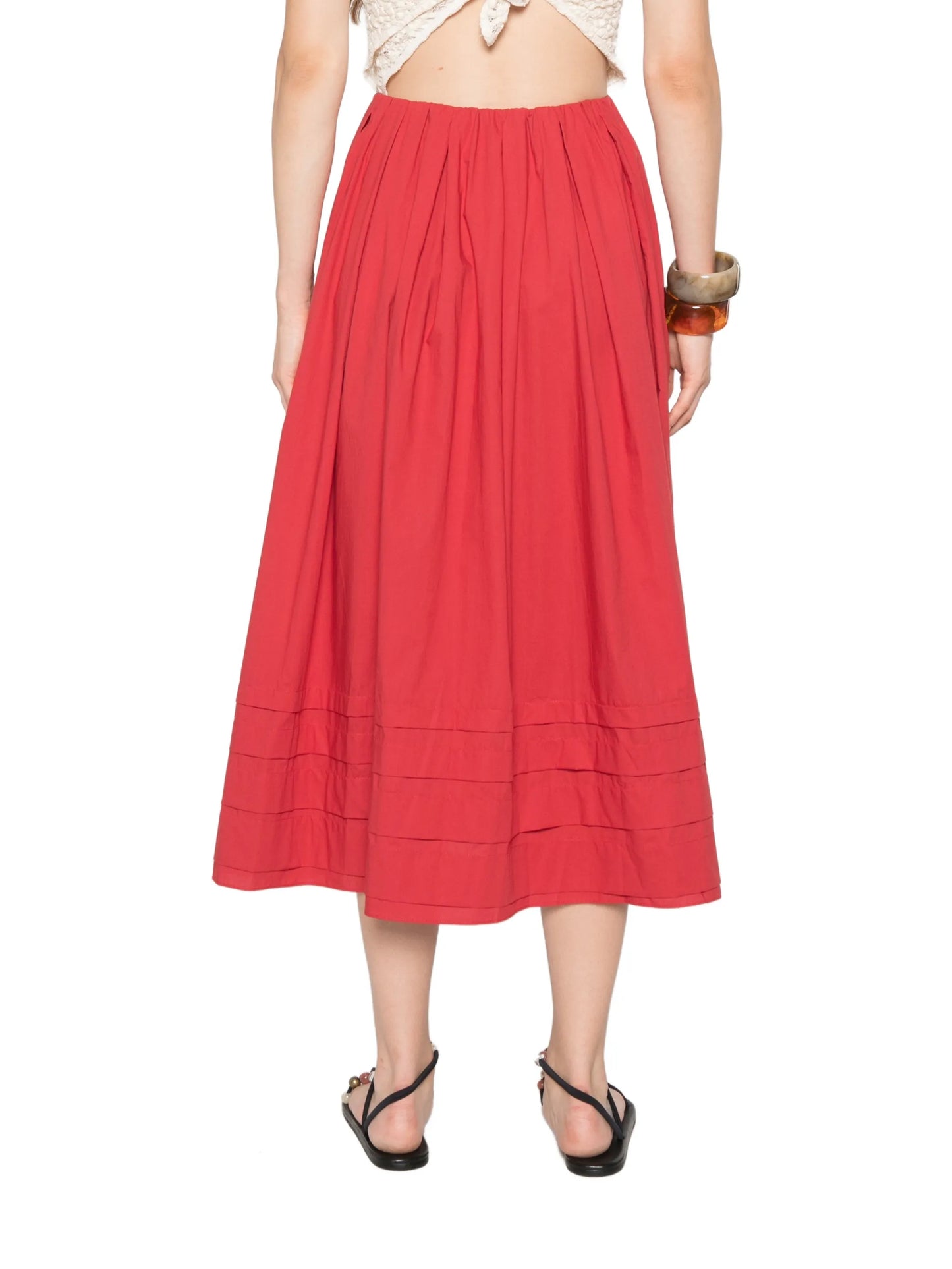 Cales pleated mid skirt