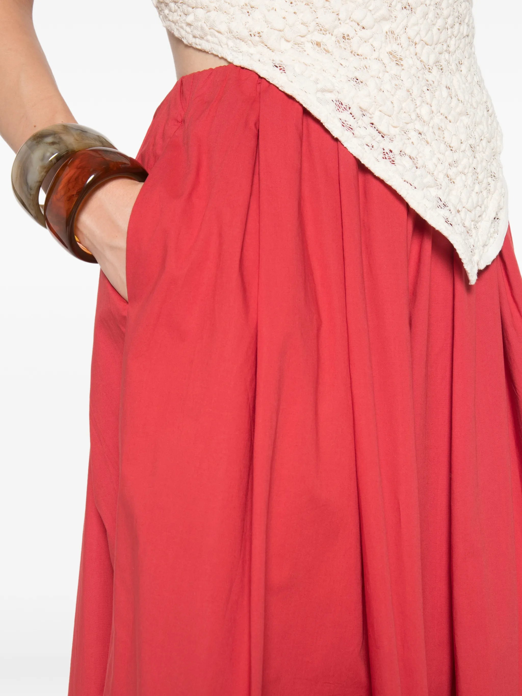Cales pleated mid skirt