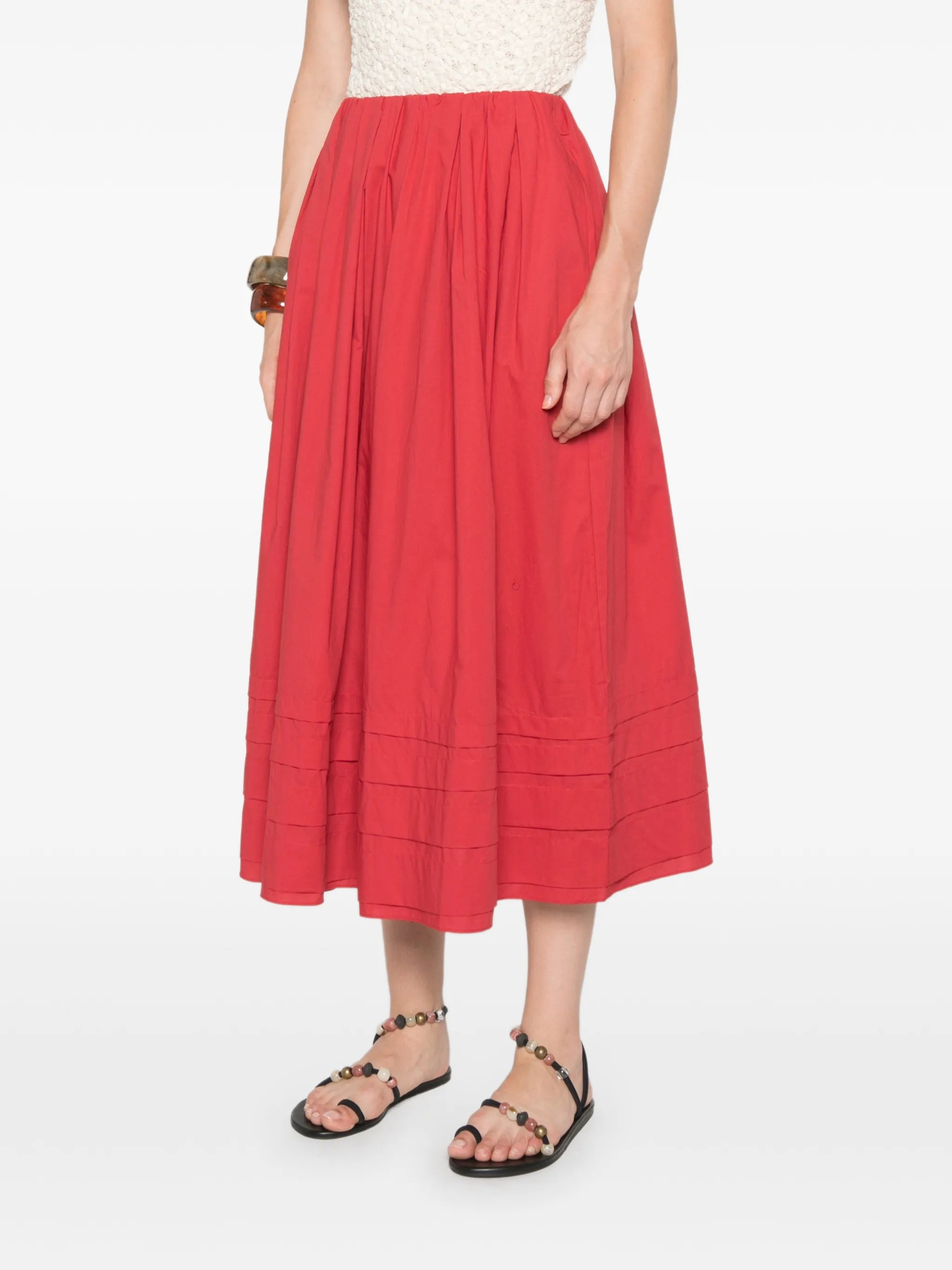 Cales pleated mid skirt