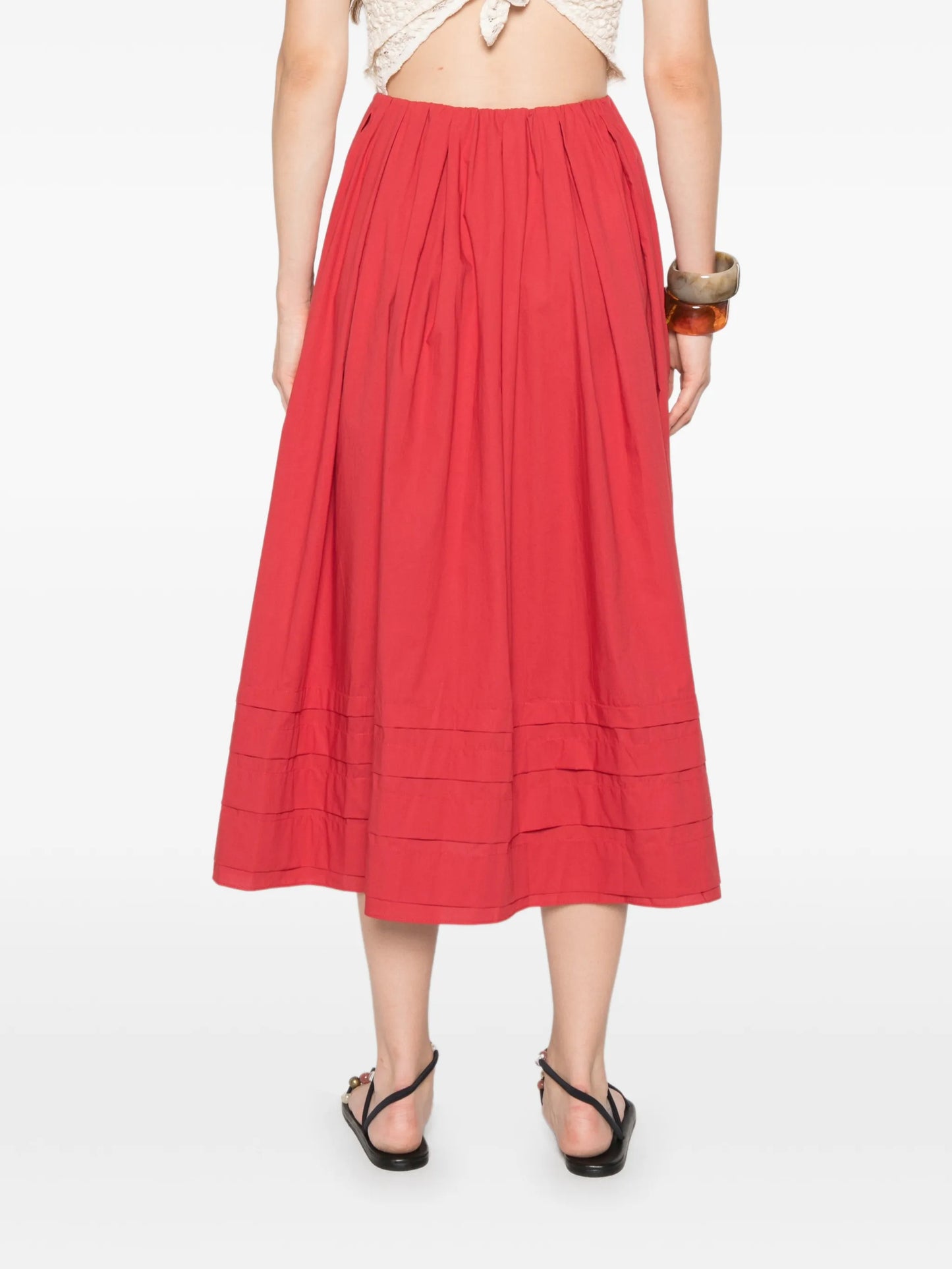 Cales pleated mid skirt