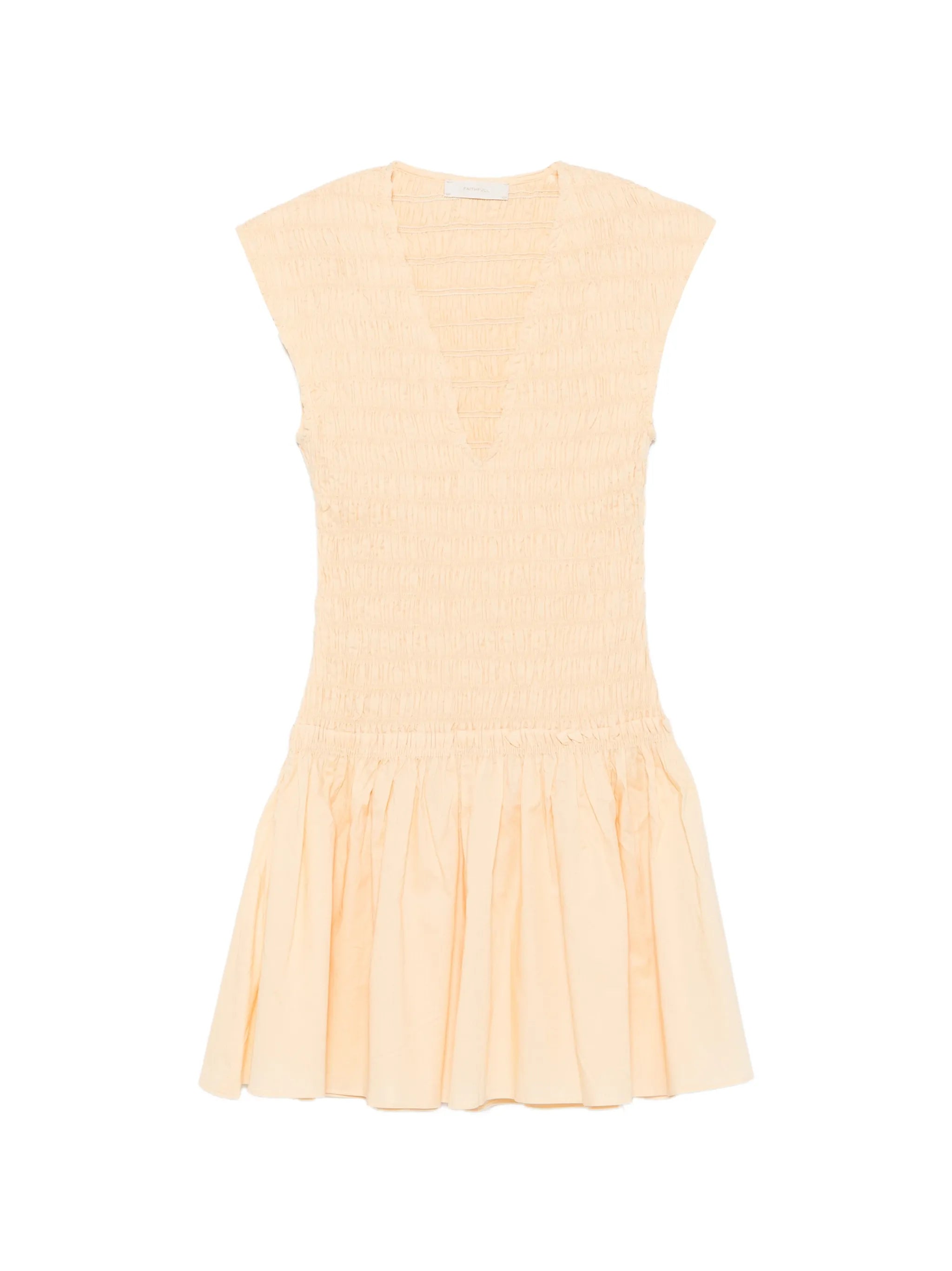 Carmen shirred-bodice mini dress