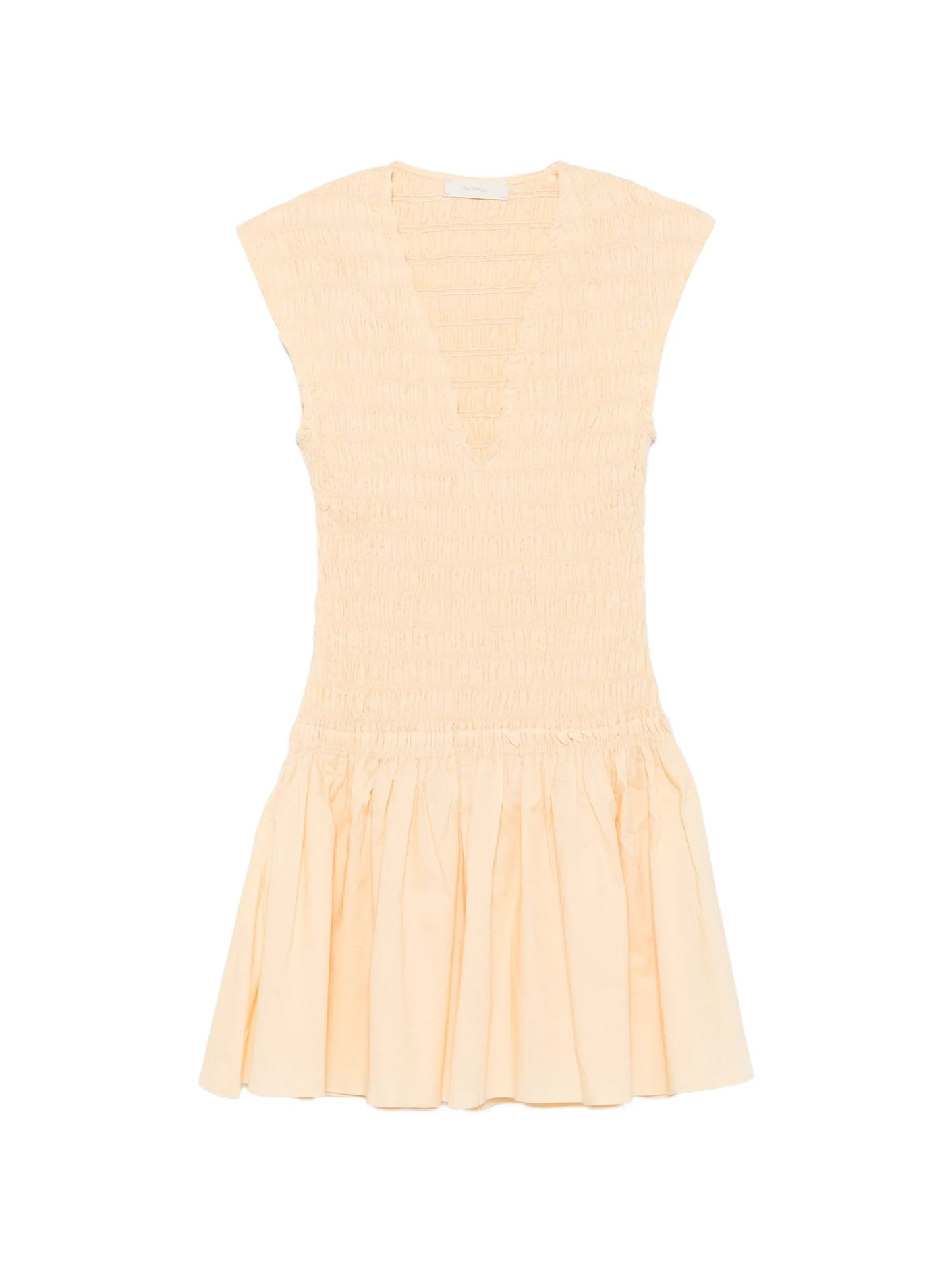 Carmen shirred-bodice mini dress