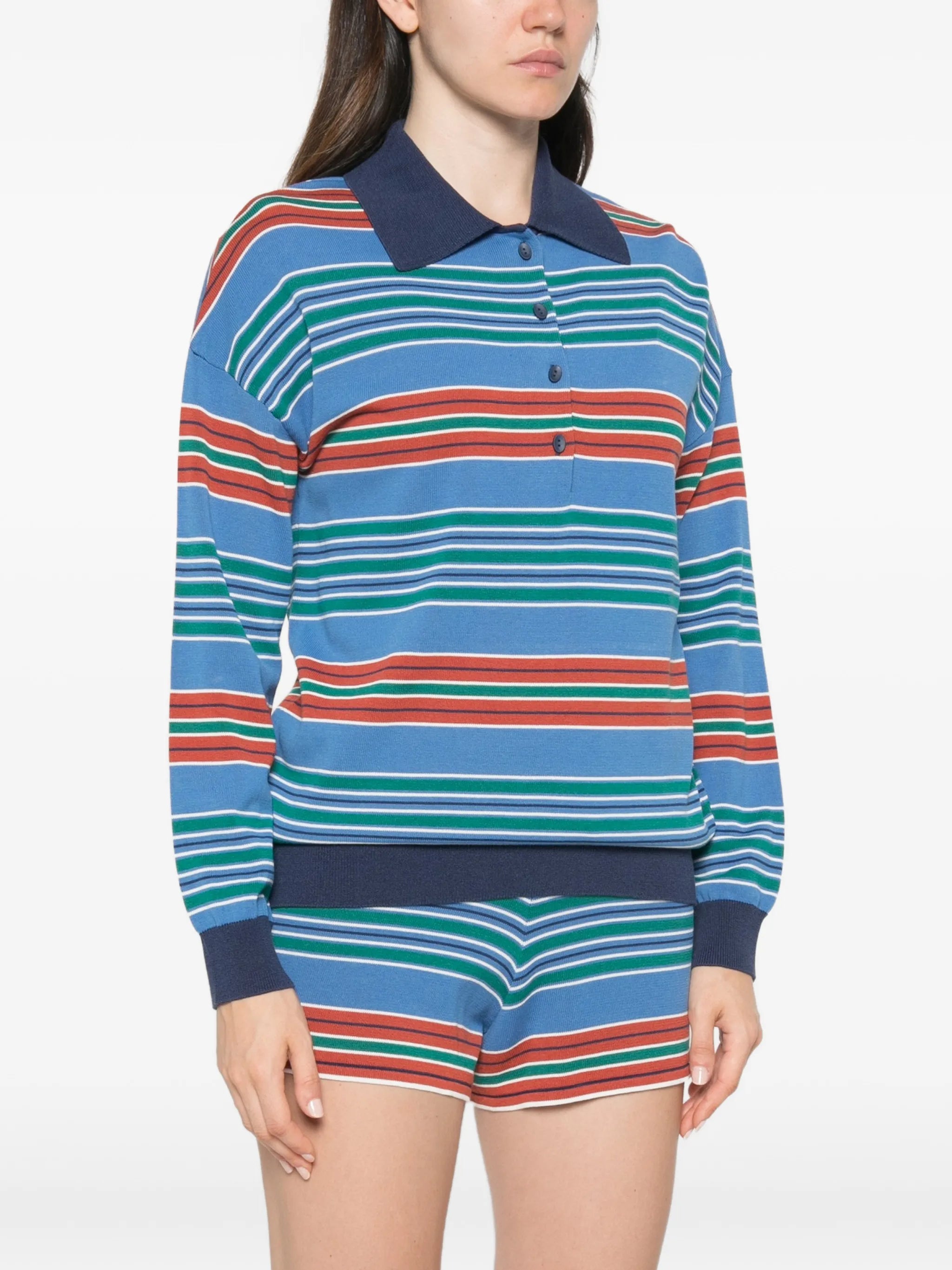 striped oversized polo shirt