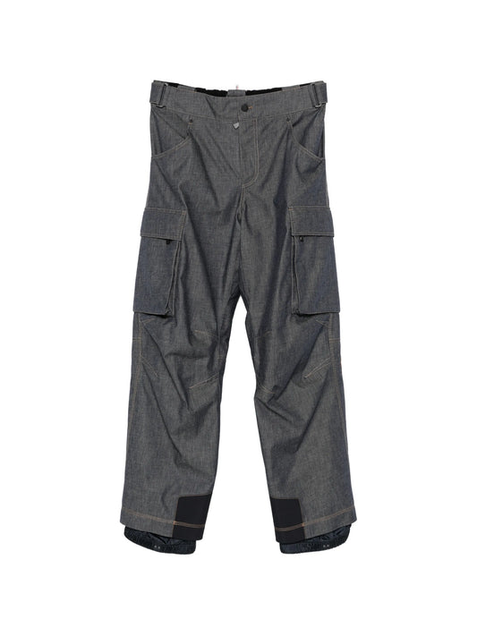 padded denim ski trousers