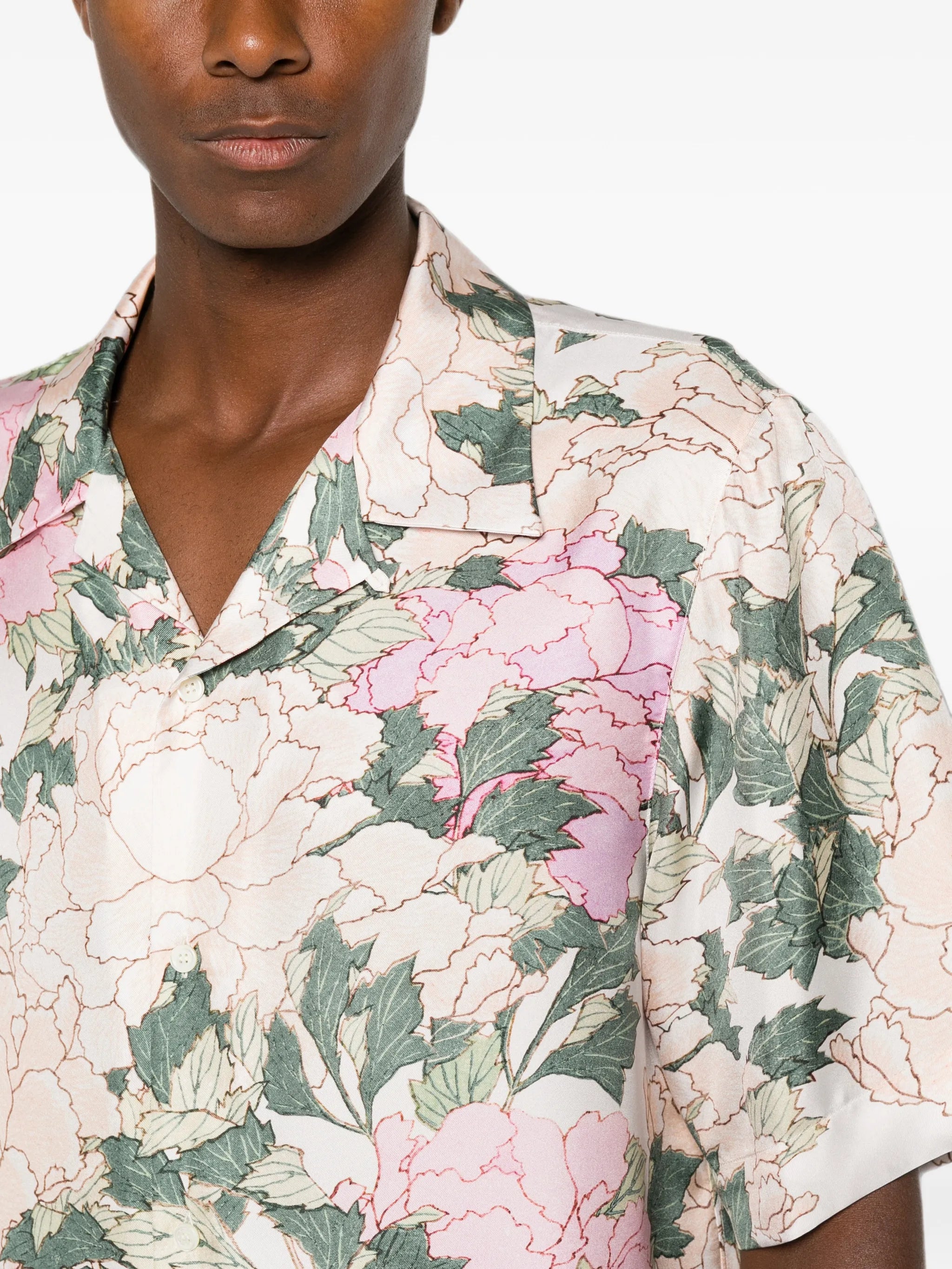 floral-print short-sleeve shirt