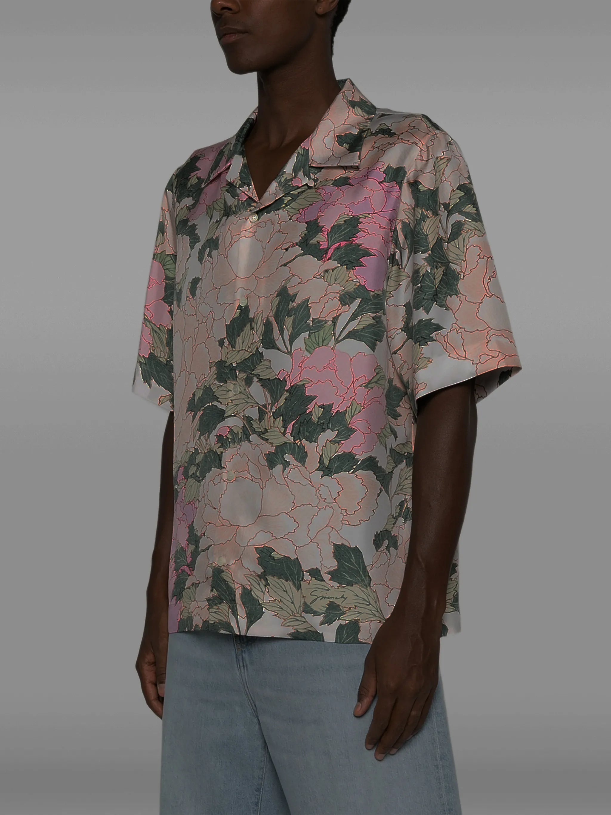 floral-print short-sleeve shirt