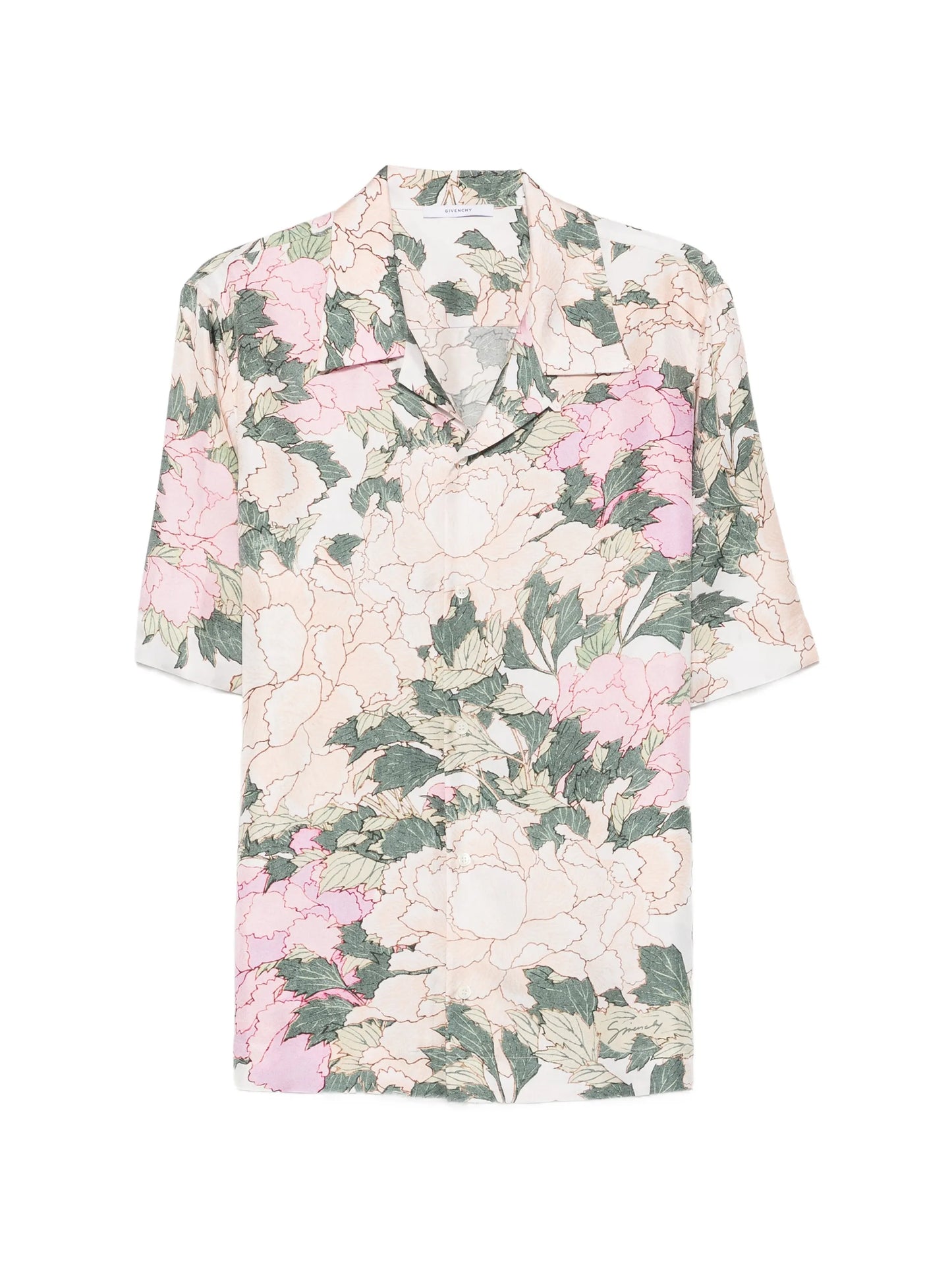floral-print short-sleeve shirt