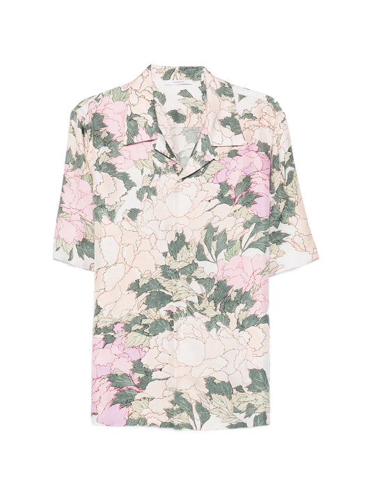 floral-print short-sleeve shirt