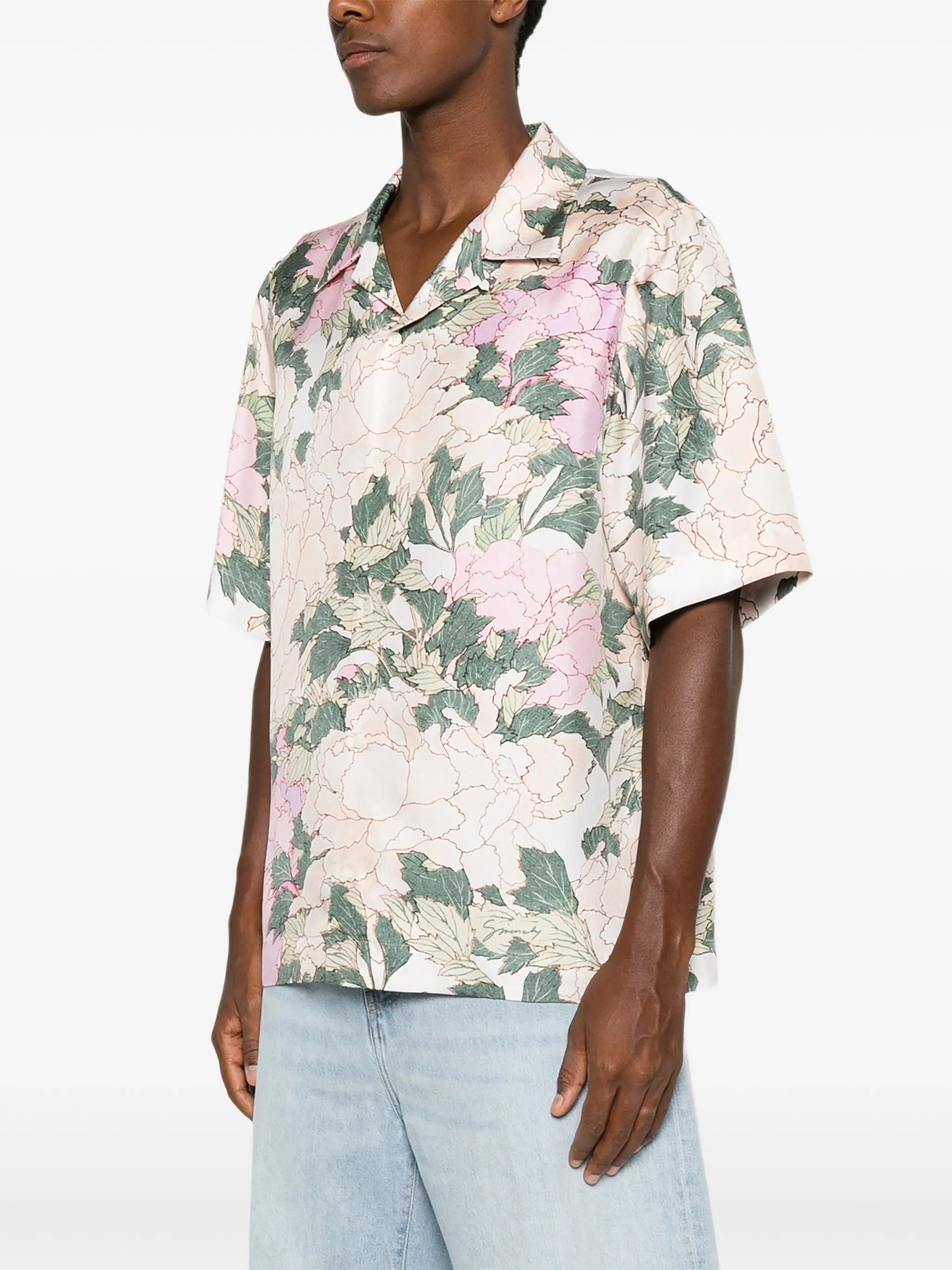 floral-print short-sleeve shirt