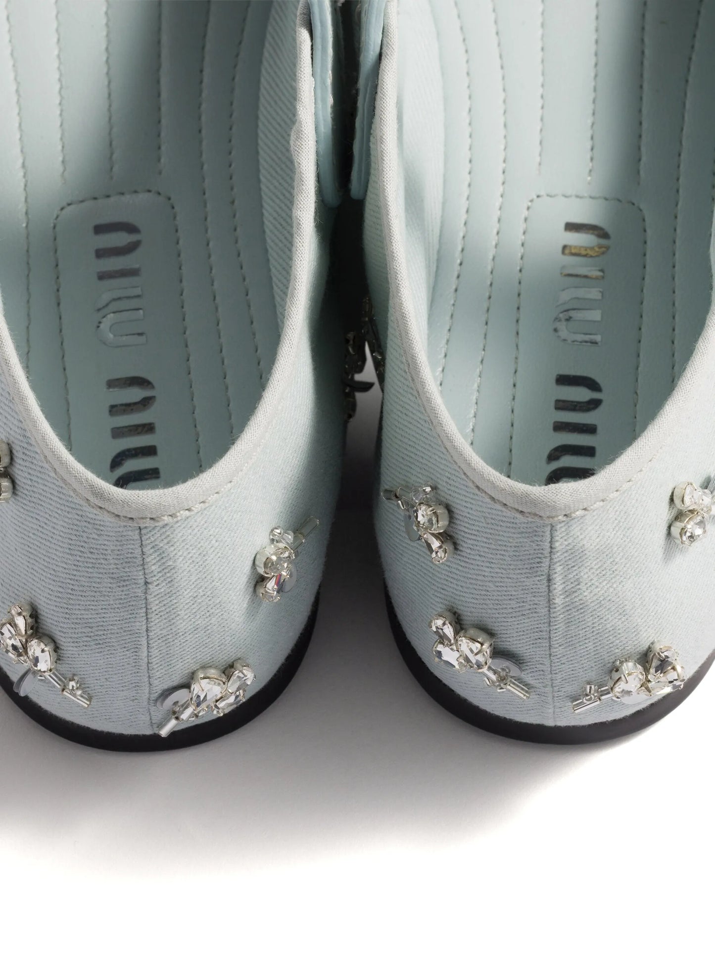 embroidered drill ballerinas