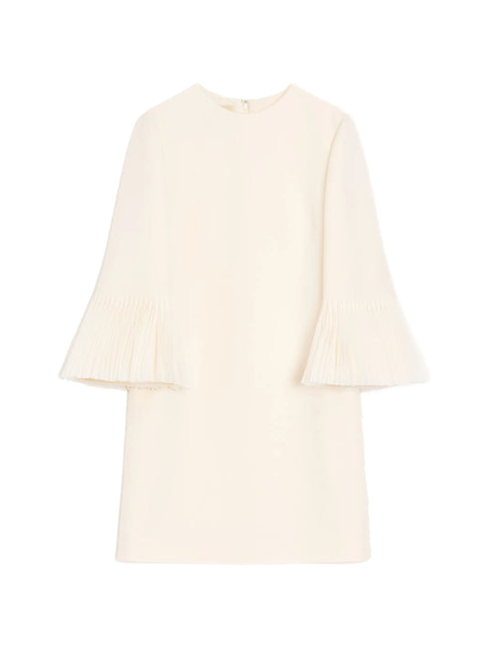 embroidered crepe couture short dress