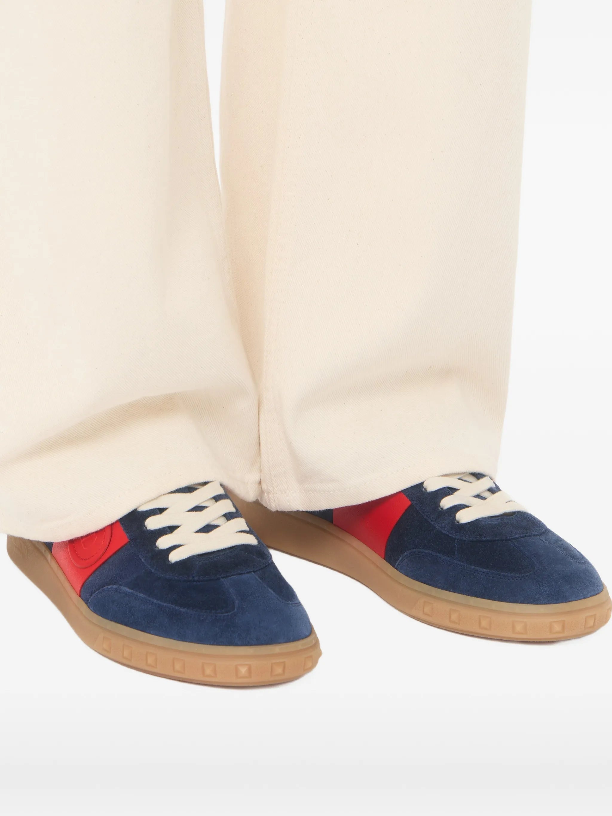 Upvillage low-top trainers in split-leather and calfskin nappa-leather