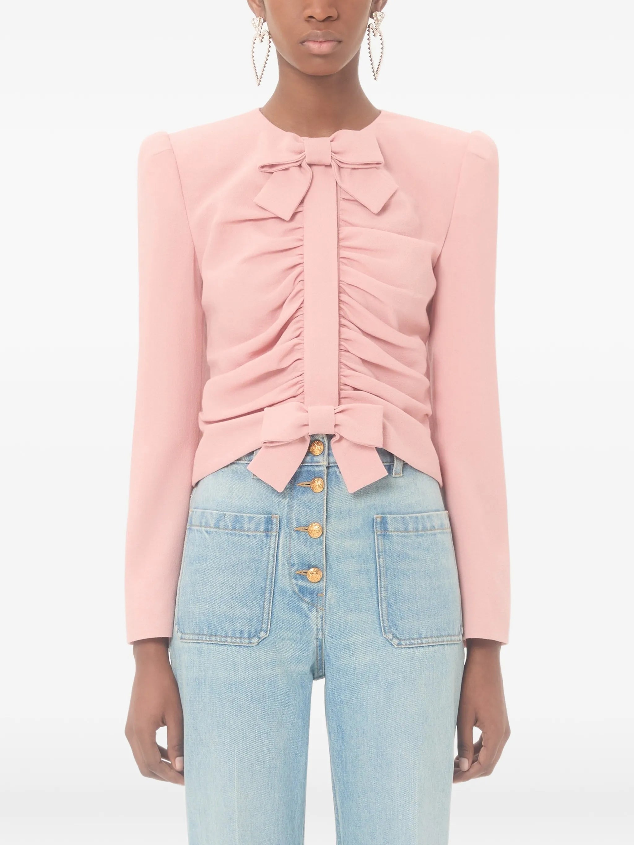bow-appliqué jacket