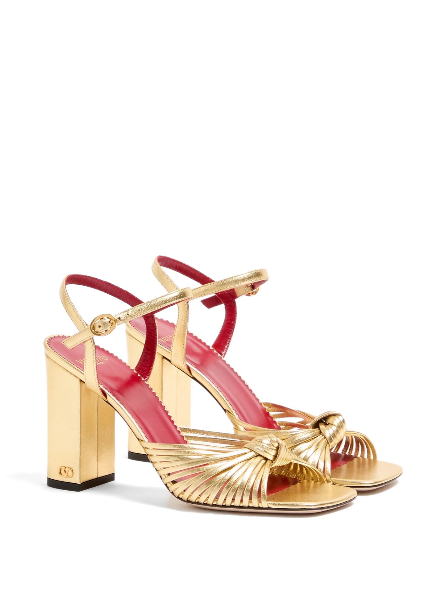 Annet laminated nappa sandals 90mm