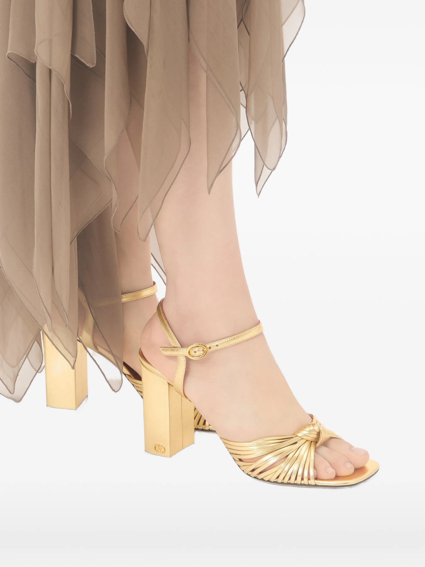 Annet laminated nappa sandals 90mm