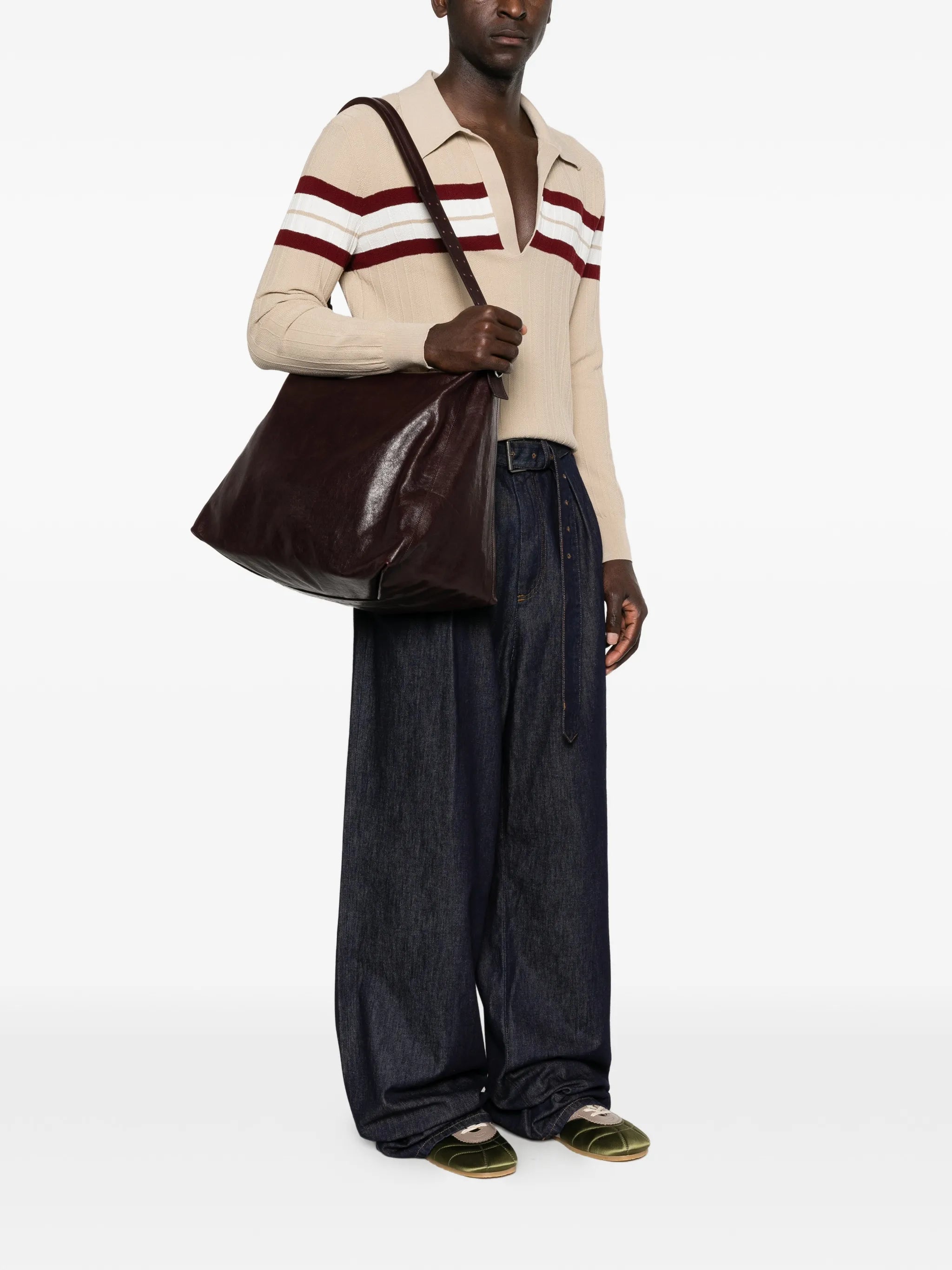 Belted bag in leather