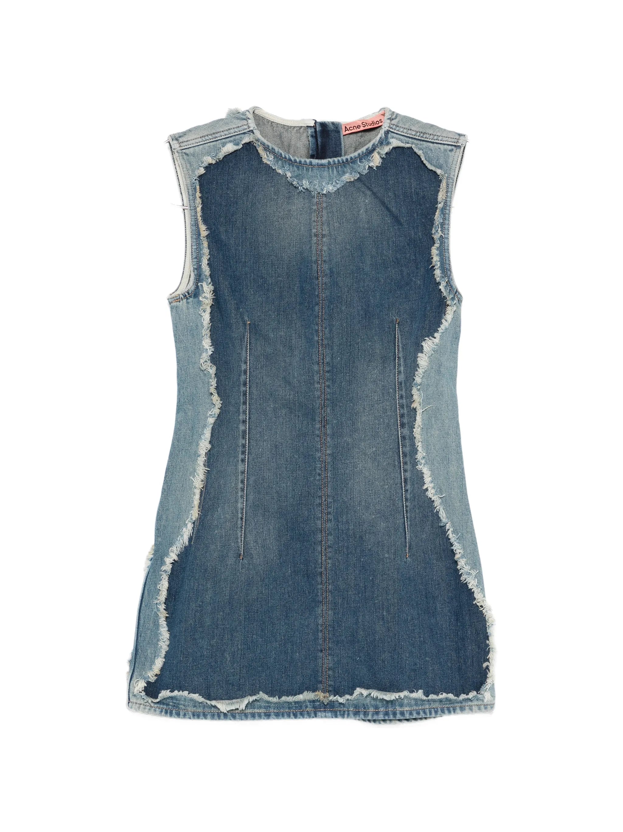 sleeveless frayed dress