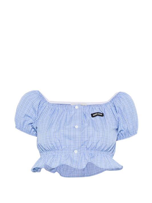 checked crop top