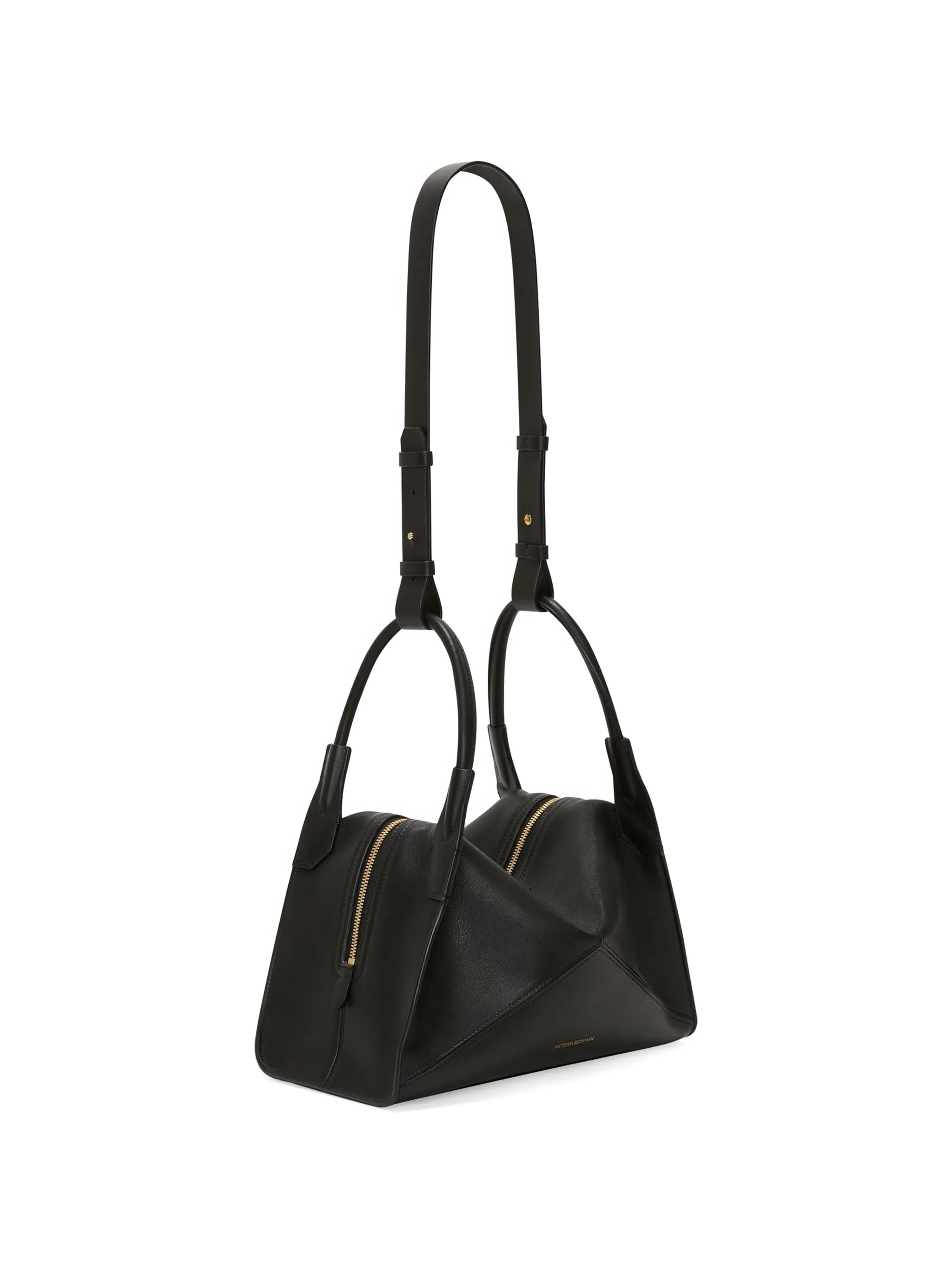 plié leather tote bag