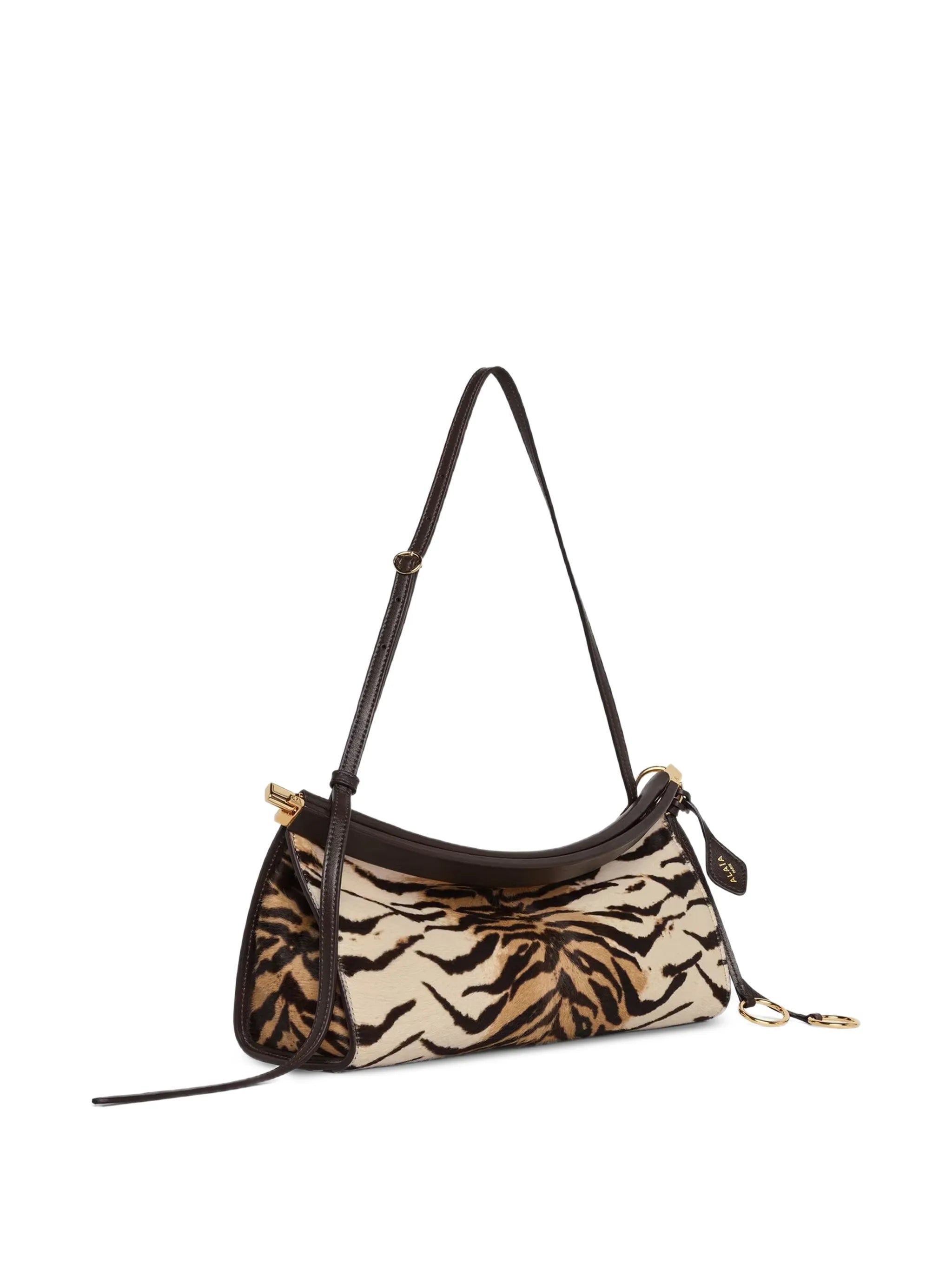medium Le Click East West tiger-print shoulder bag