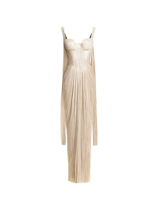 Anais pleated maxi dress