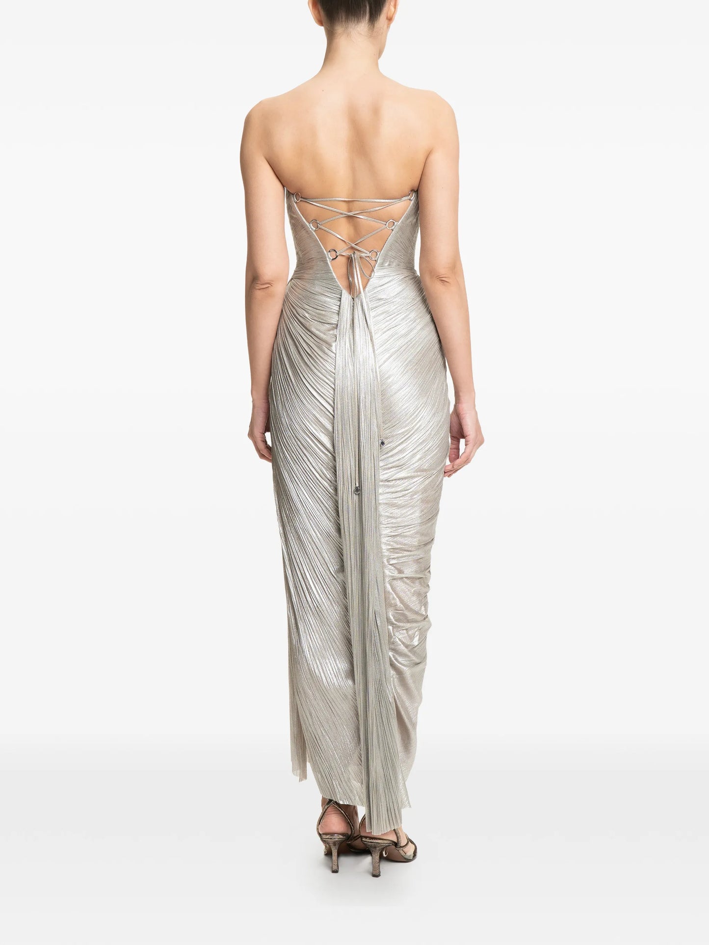 Amisha cut-out pleated maxi dress