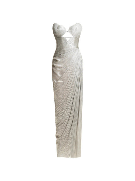 Amisha cut-out pleated maxi dress