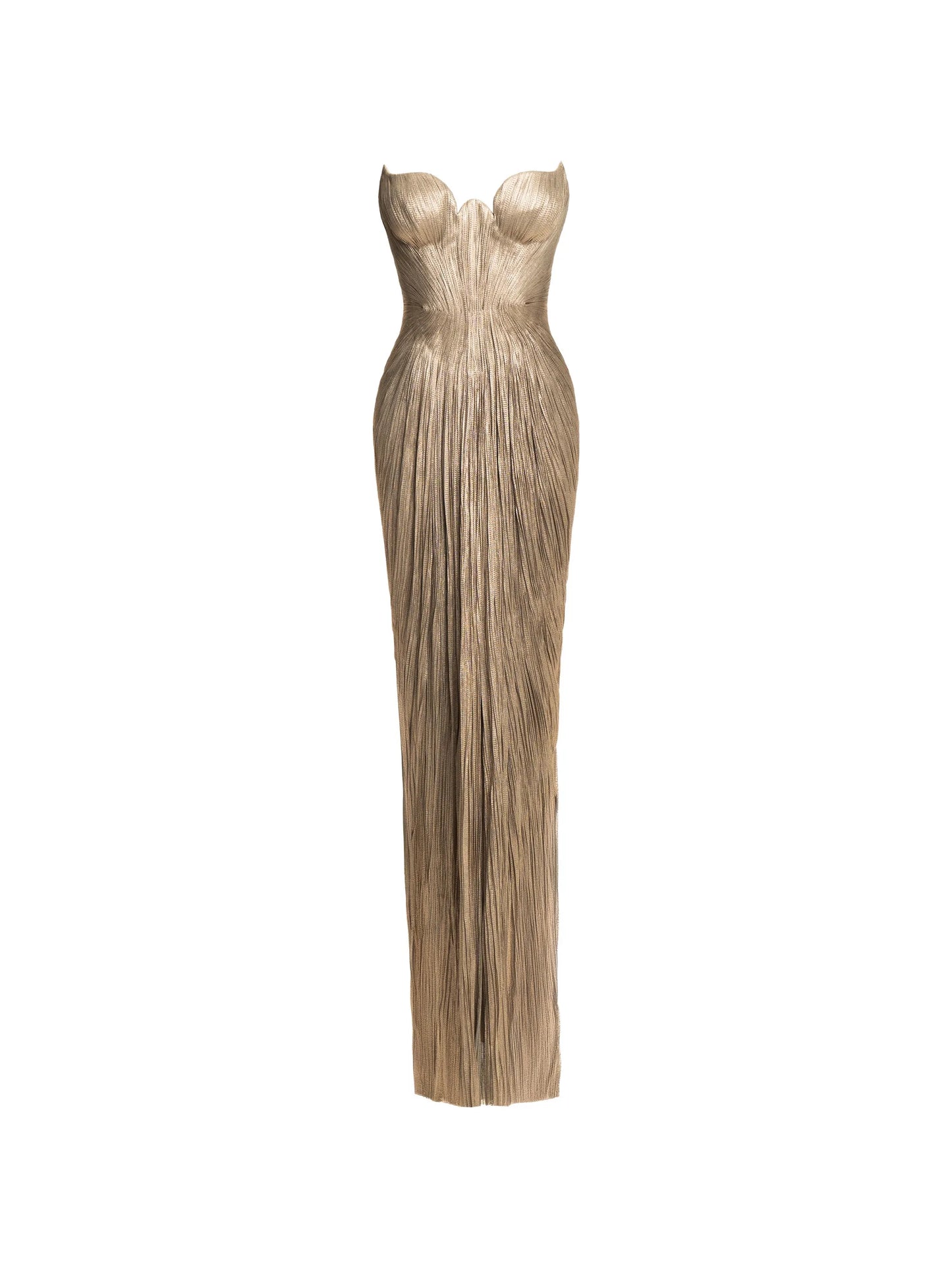 Jasleen pleated strapless maxi dress