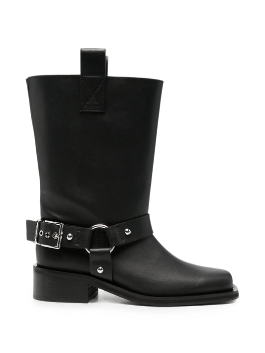 harness-detail biker boots