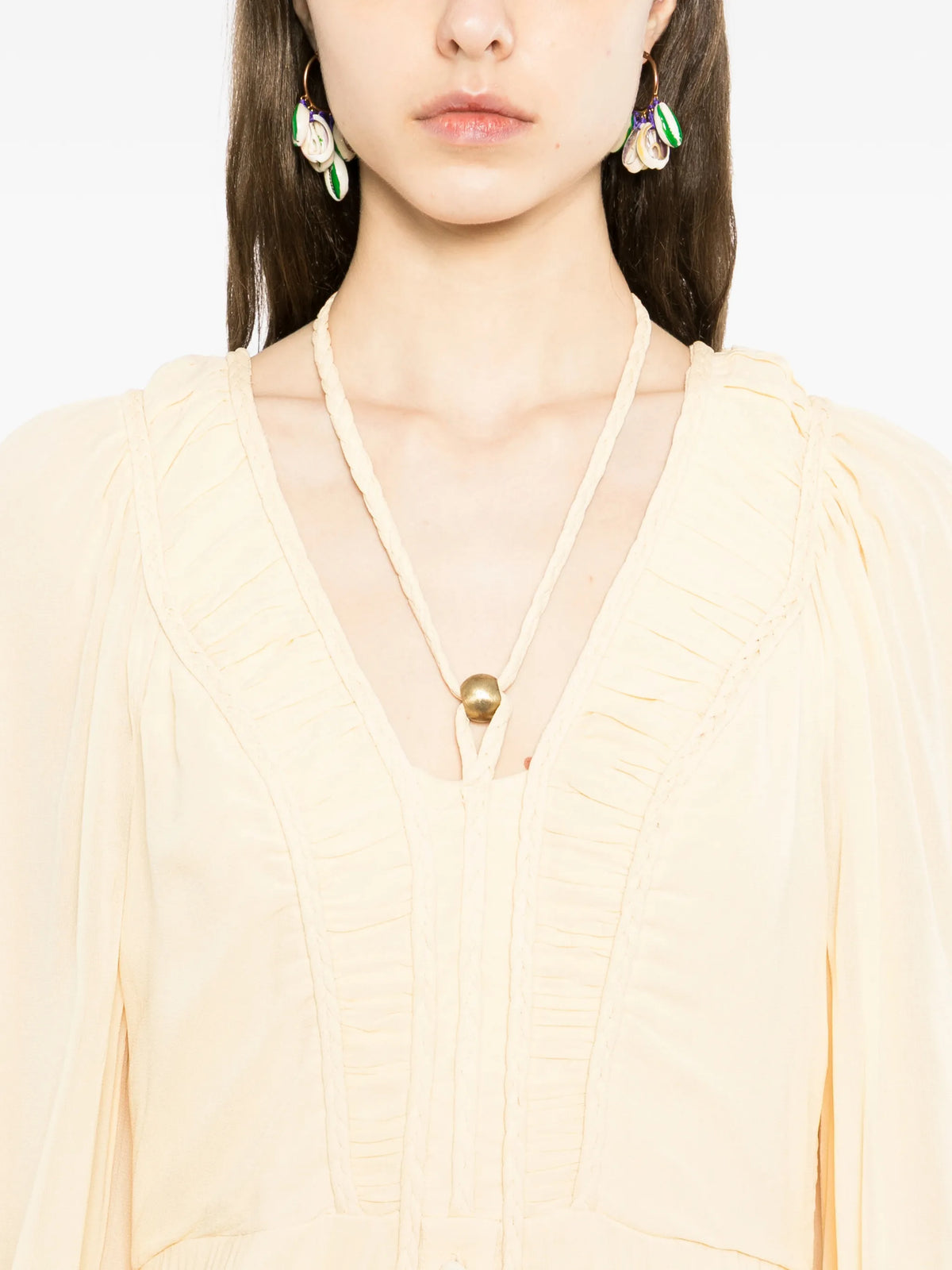 ruffled buttoned maxi dress