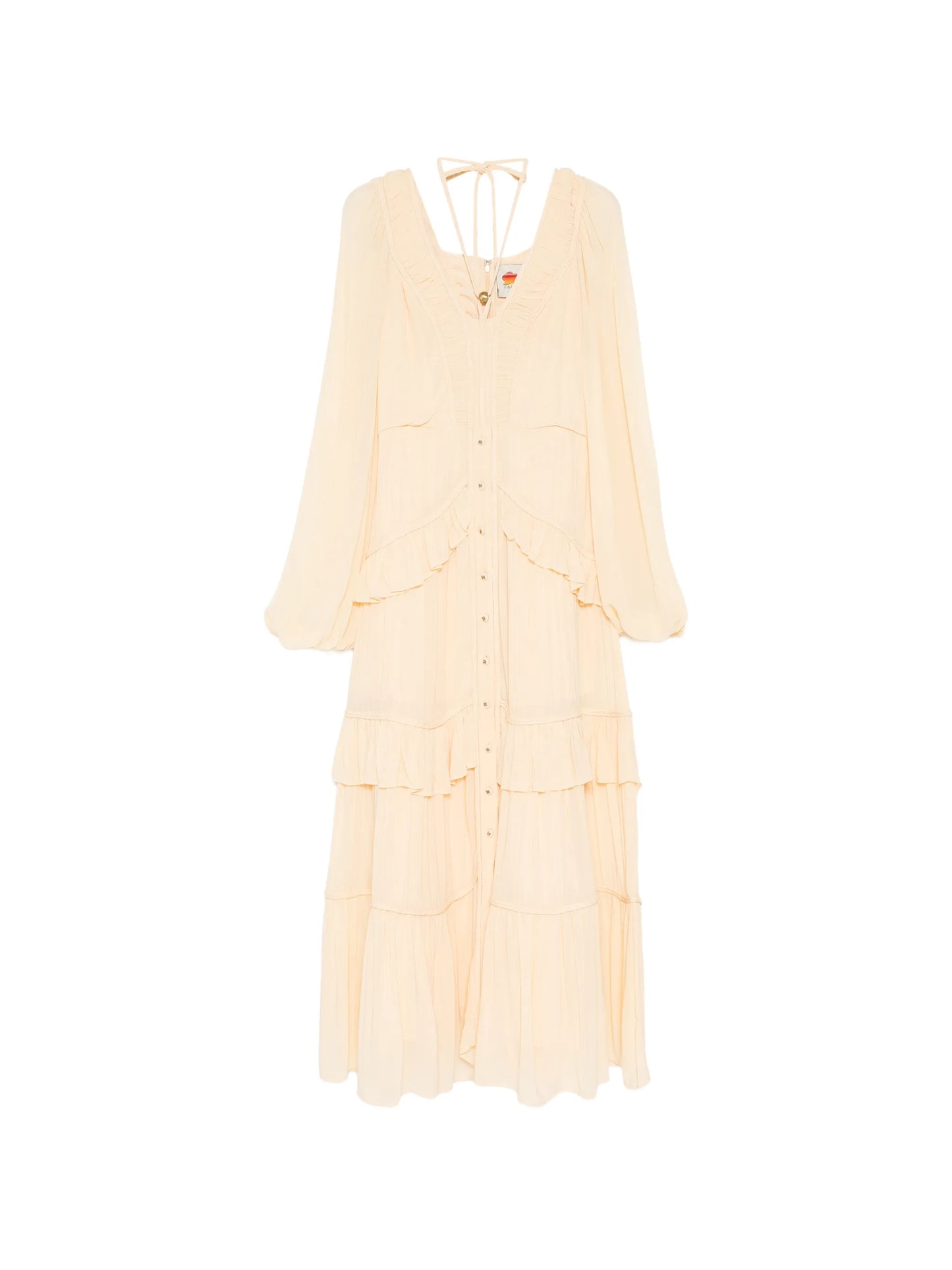 ruffled V-neck maxi dress