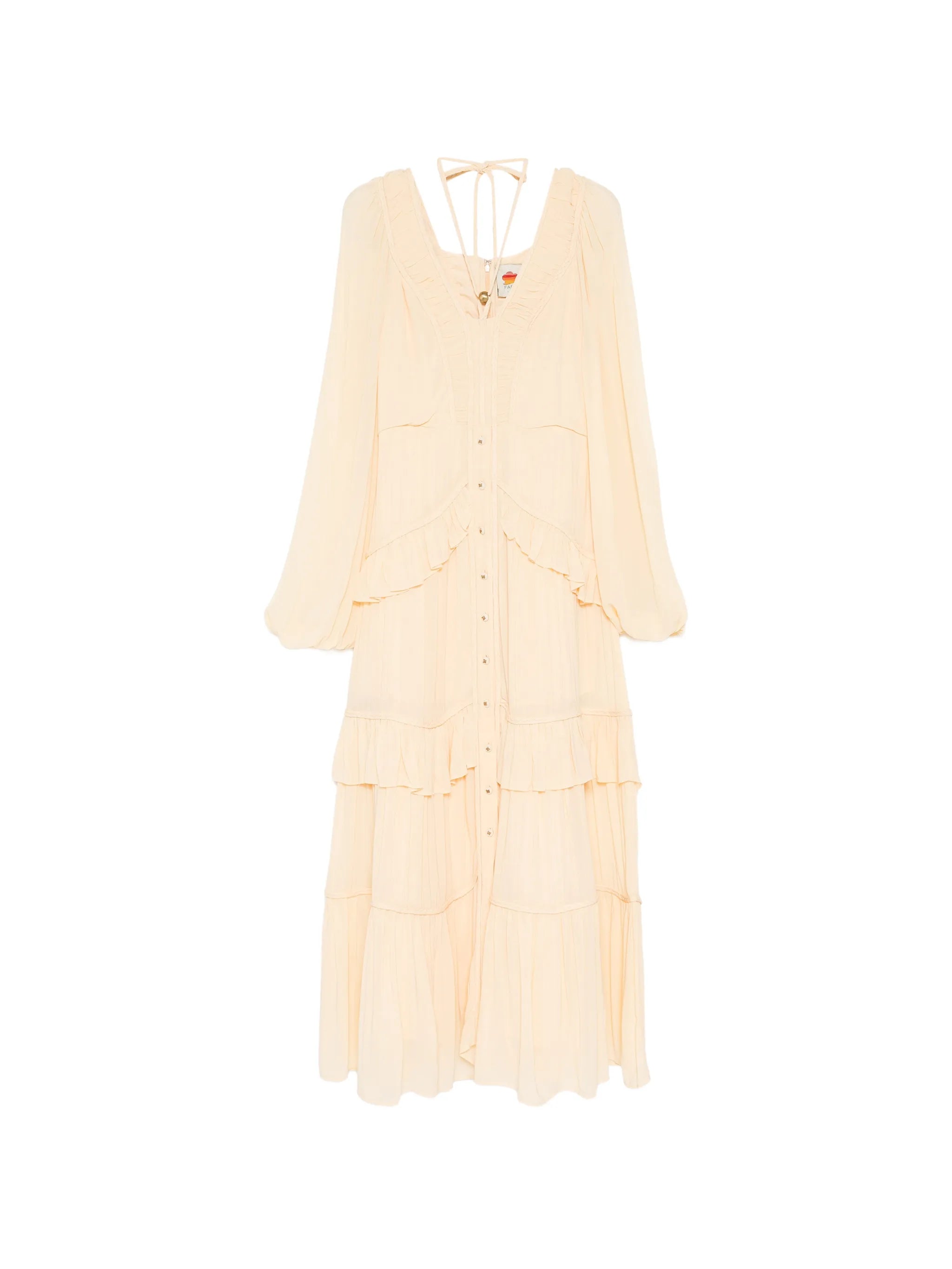 ruffled buttoned maxi dress