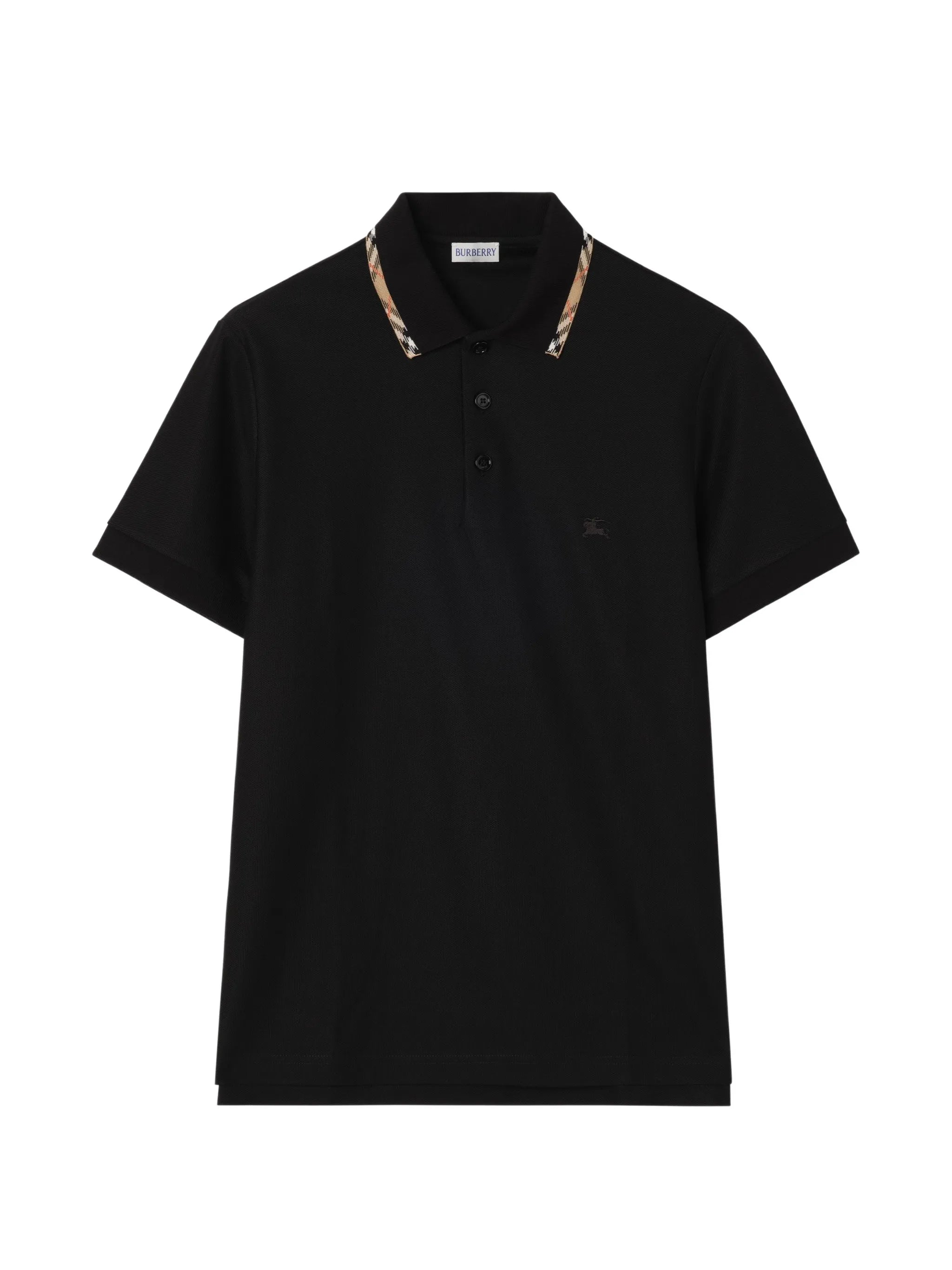 Check trim cotton polo shirt