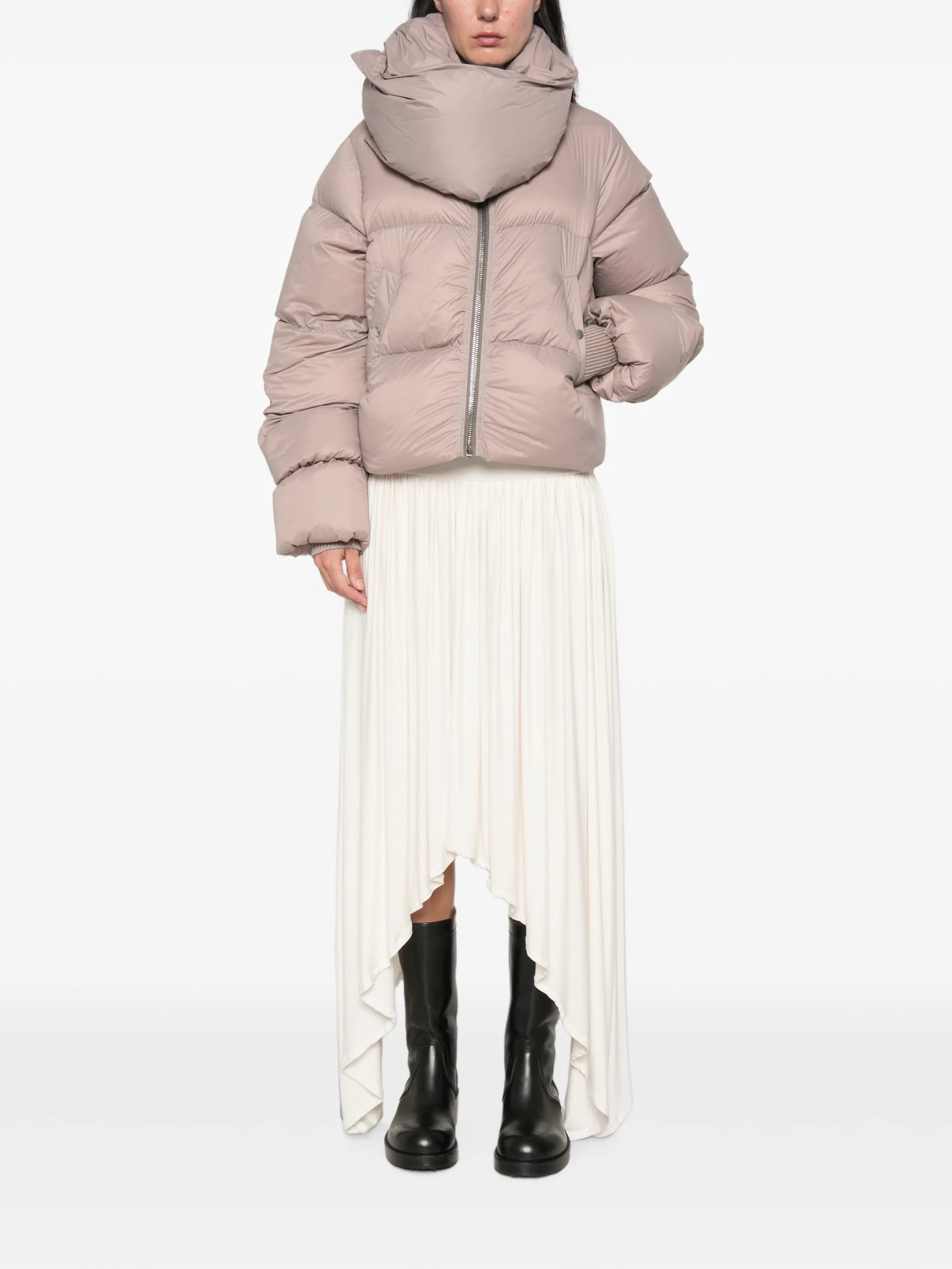 Tower funnel neck jacket in nylon