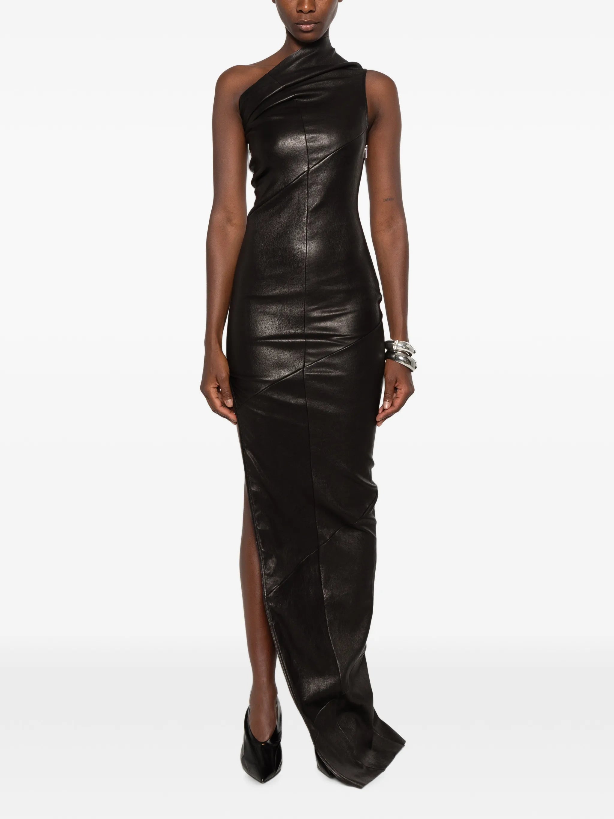 Tower Athena gown in veg stretch leather