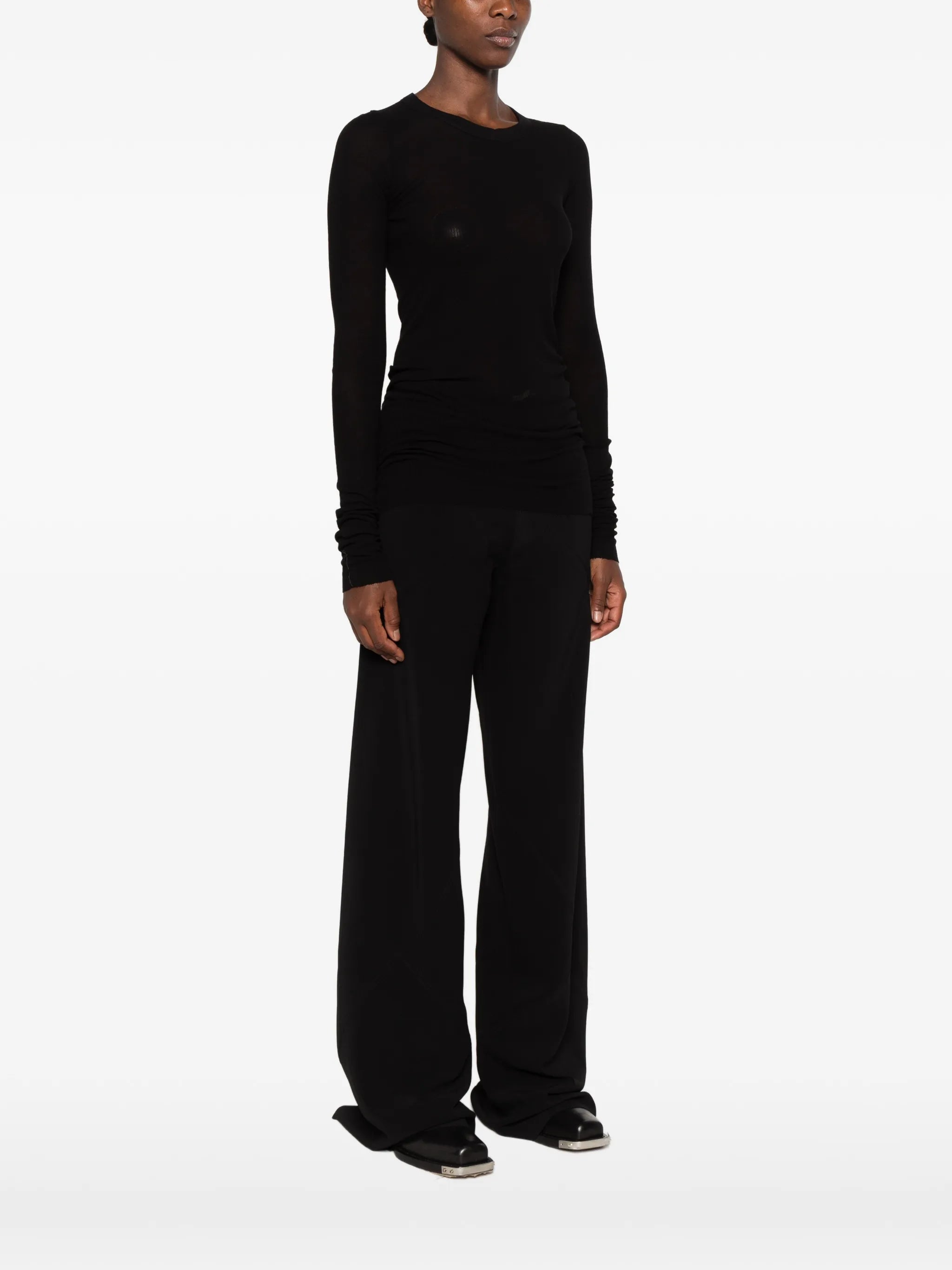 ribbed-knit long-sleeve T-shirt