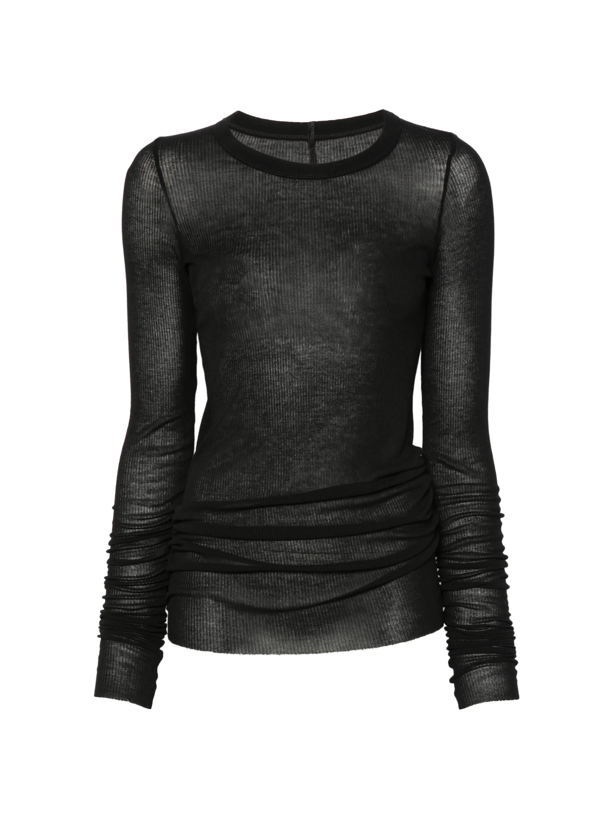 ribbed-knit long-sleeve T-shirt