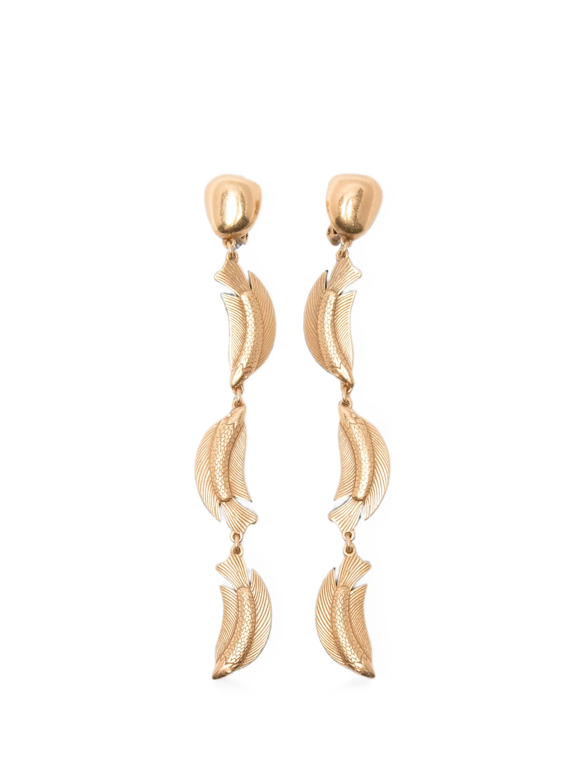 Neemo Trio fish-pendant drop earrings