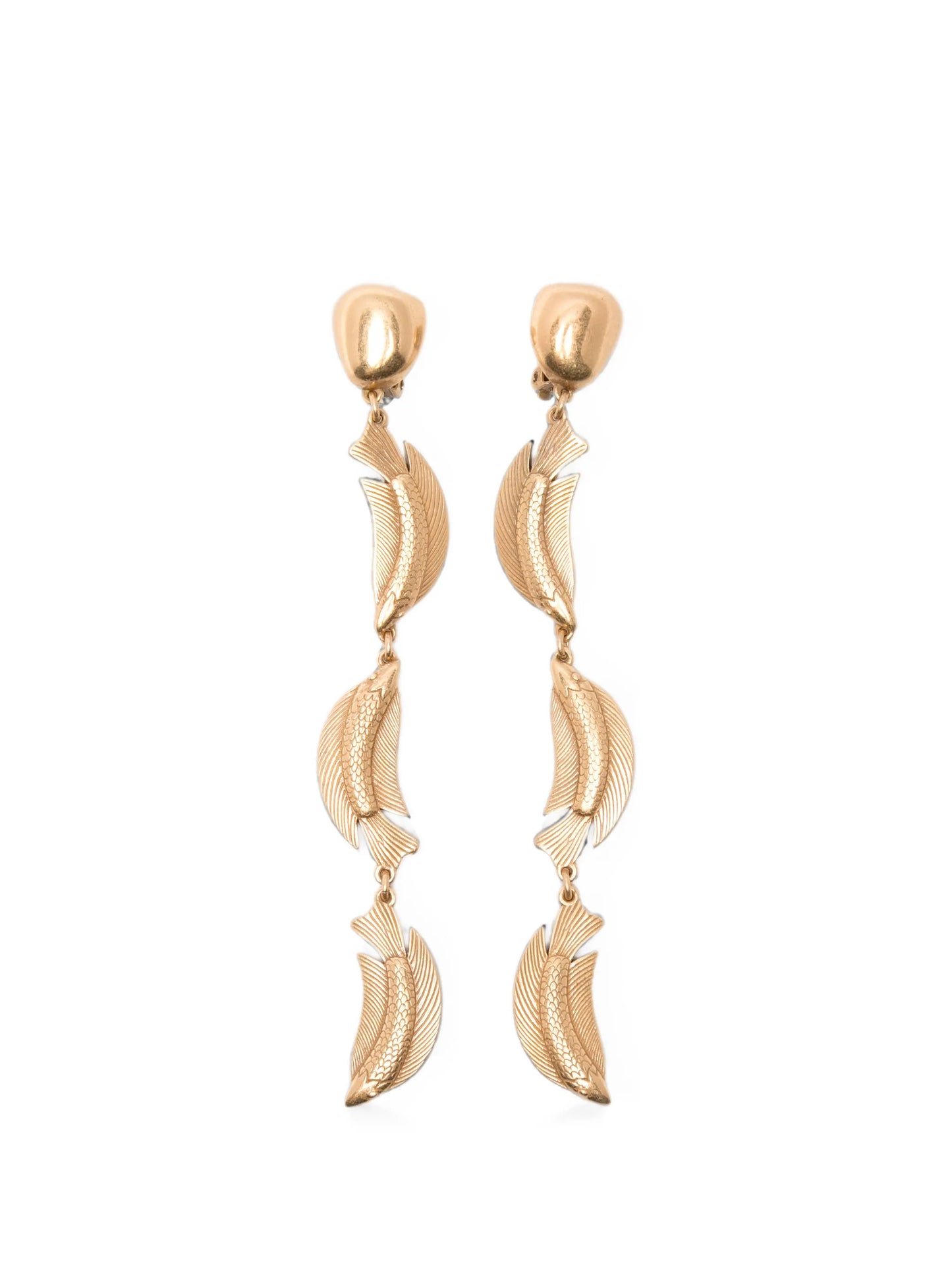 Neemo Trio fish-pendant drop earrings