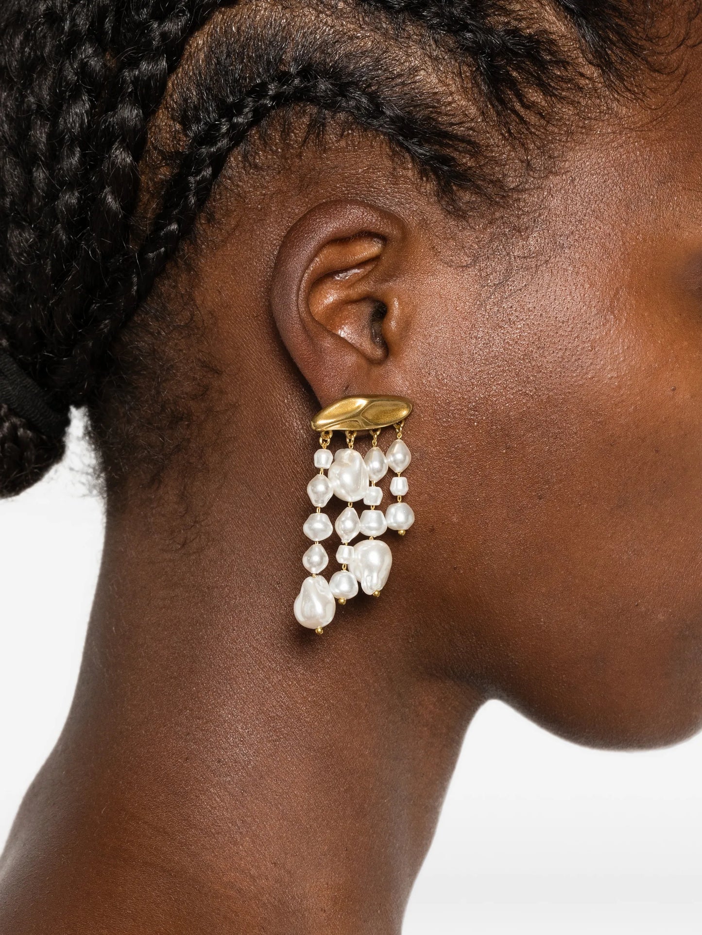 faux-pearl drop earrings