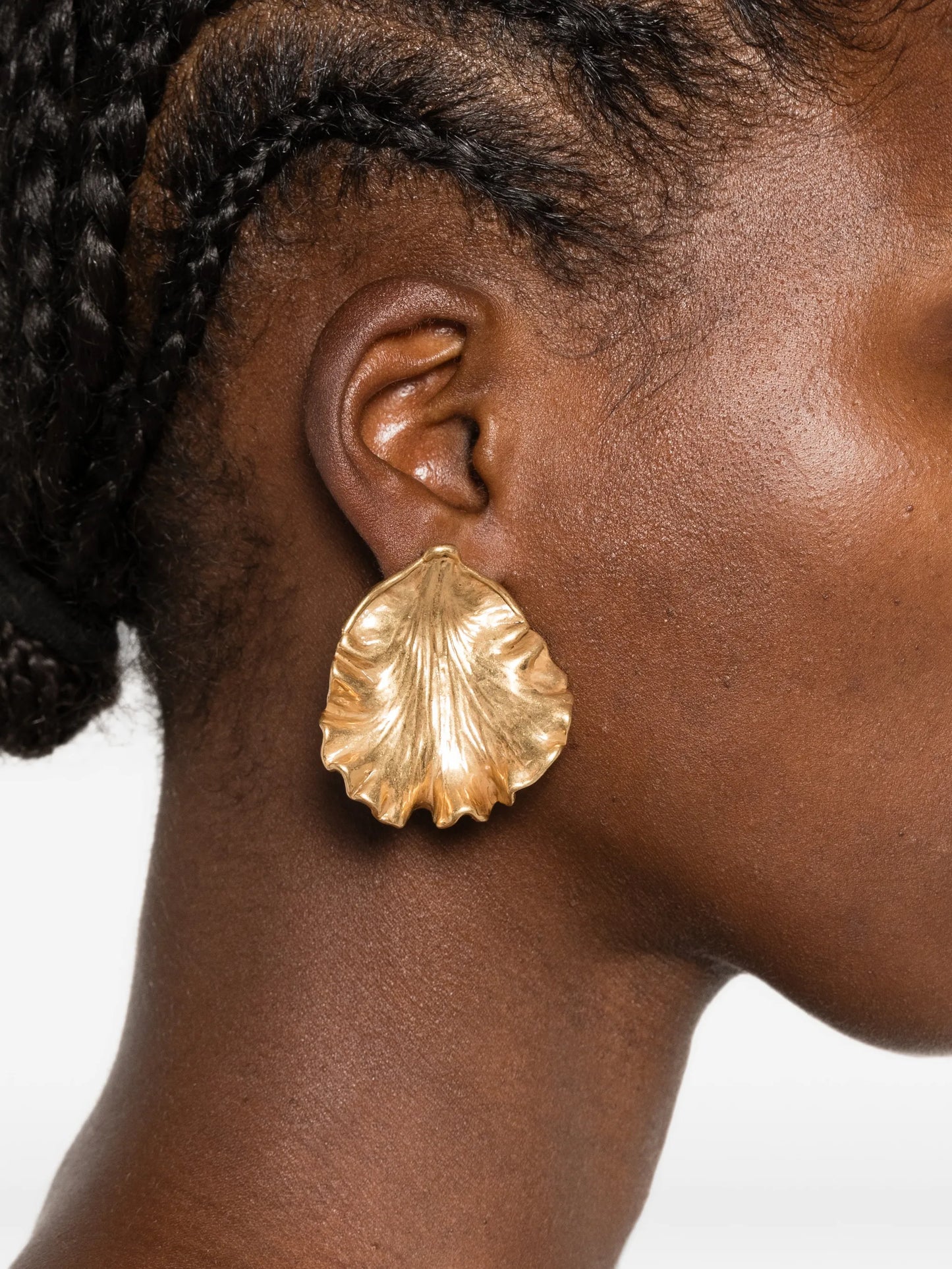 Iris Leaf hammered earrings