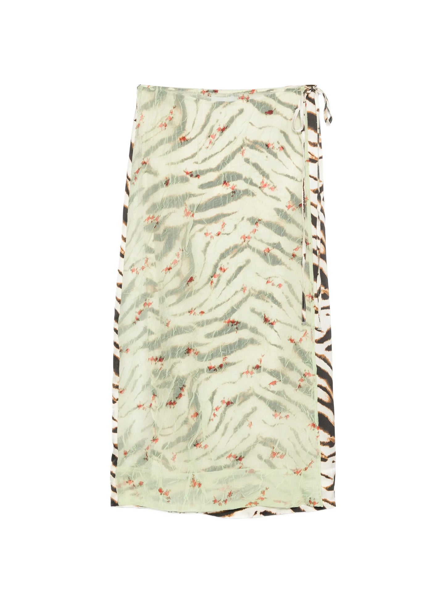 mix-print midi skirt