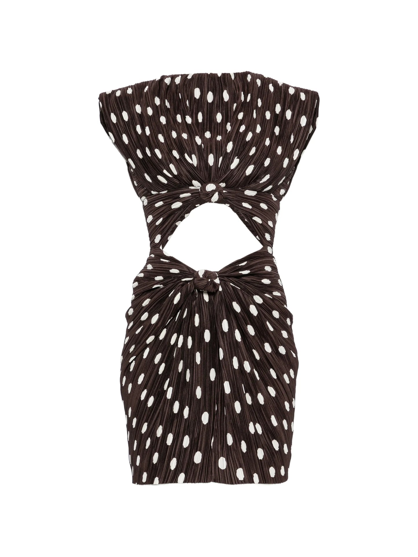 Marilou polka-dot plissé dress