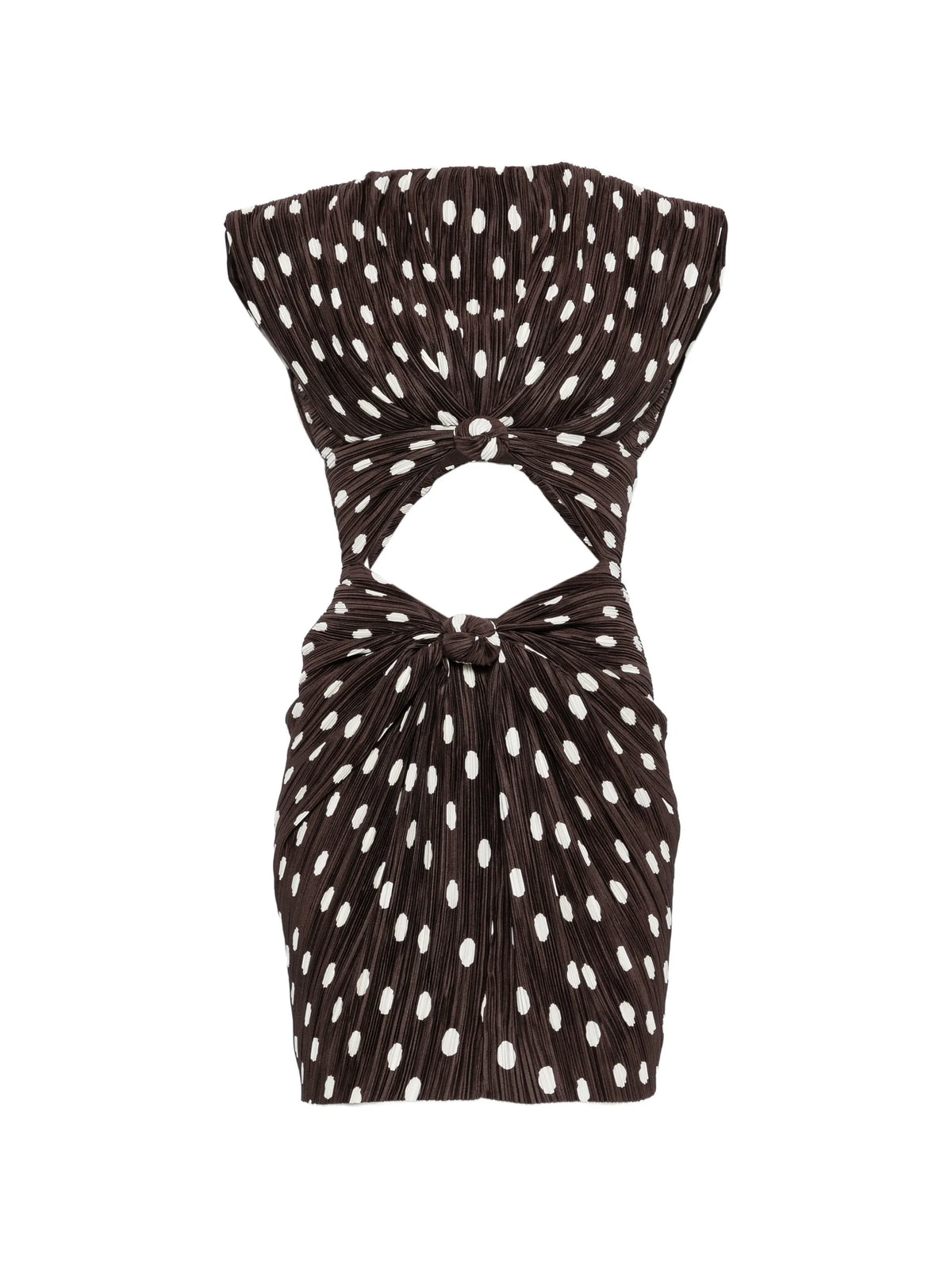 Marilou polka-dot plissé dress