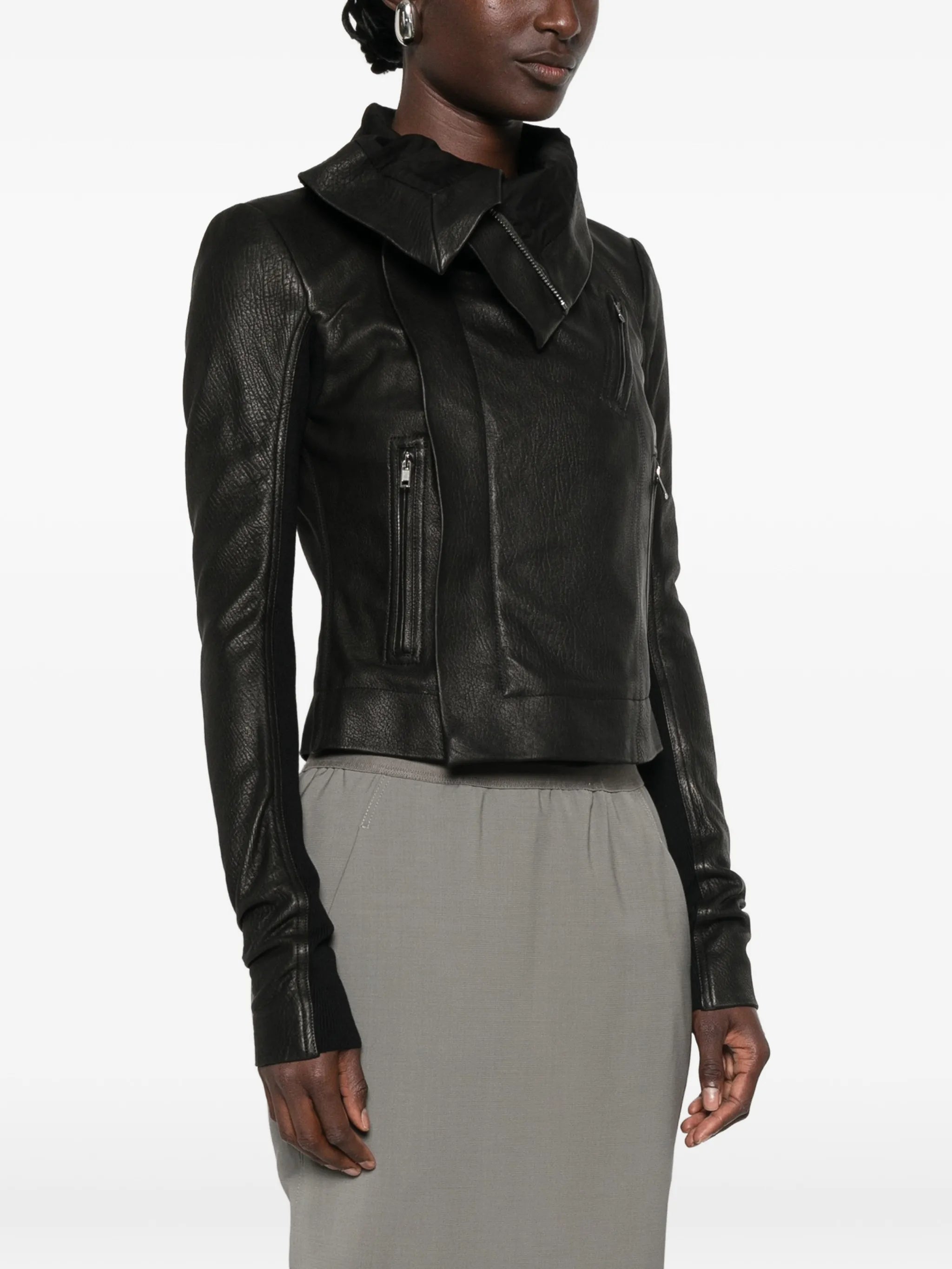 Tower classic biker jacket in naked lamb