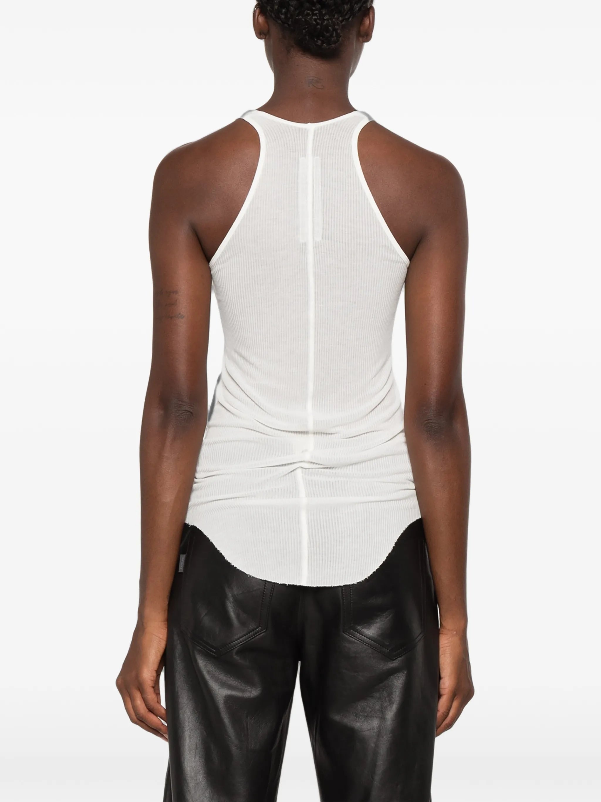 Tower basic rib tank in viscose silk rib jersey
