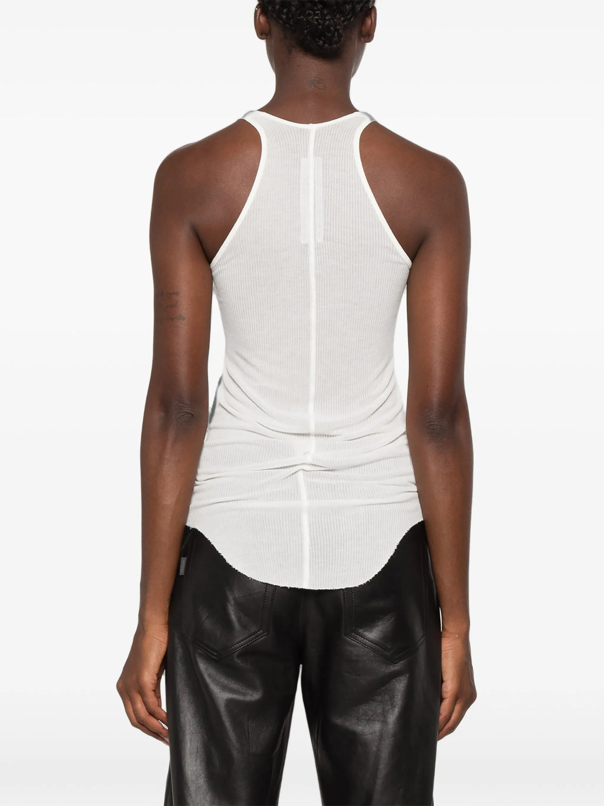 Tower basic rib tank in viscose silk rib jersey