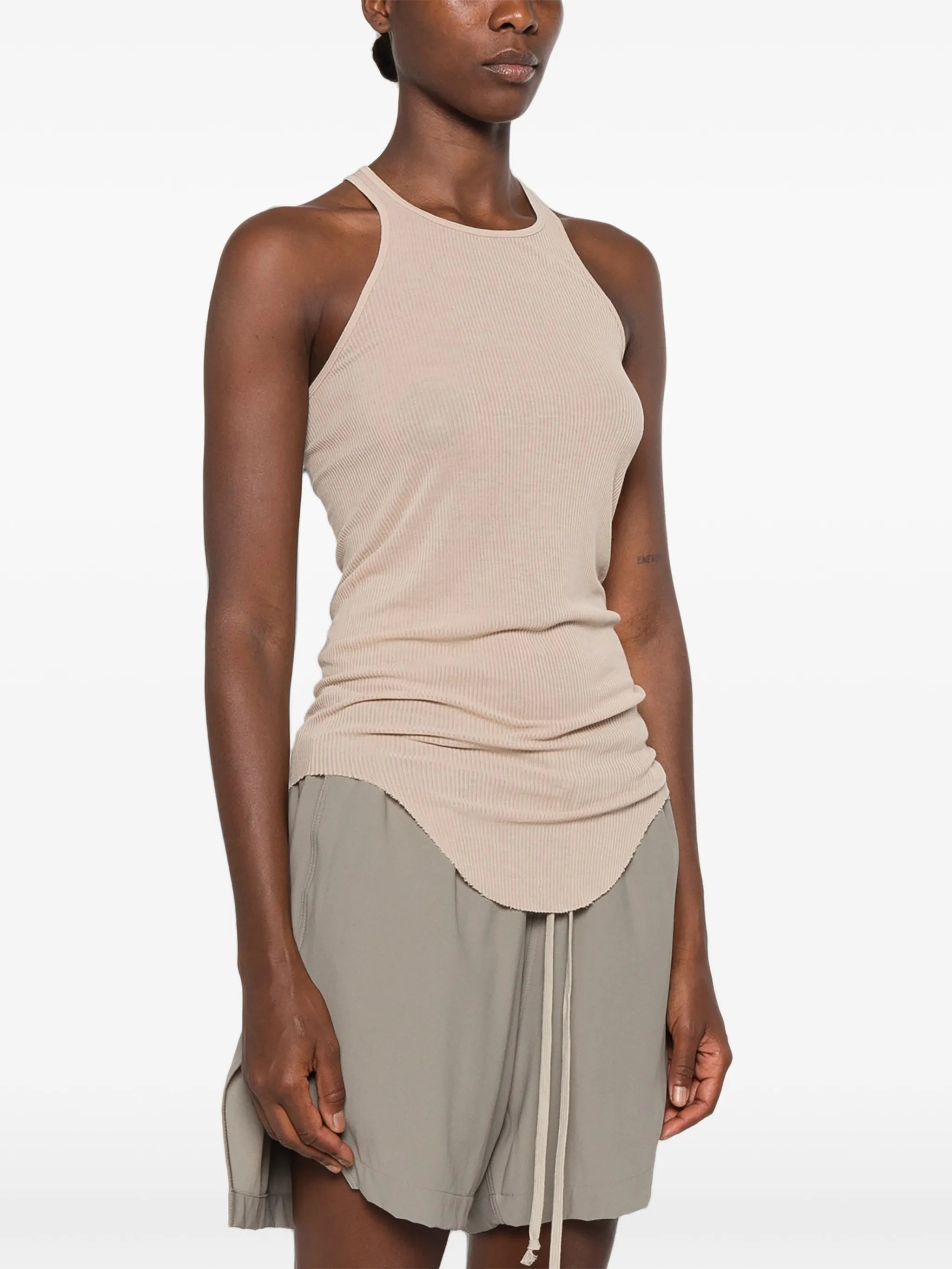 Tower basic rib tank in viscose silk rib jersey